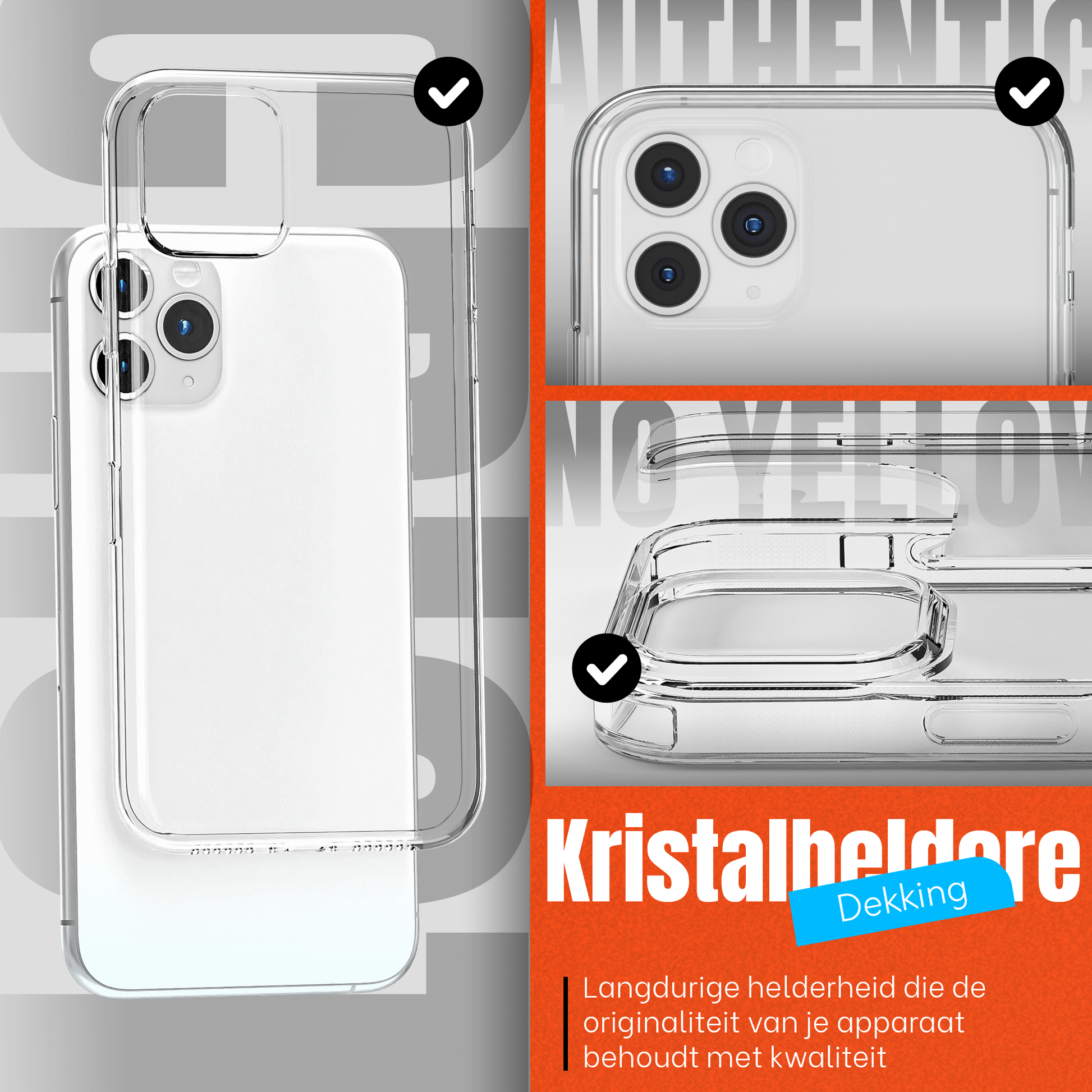 My Case Transparante Hoes voor iPhone 11 Pro – Langdurig Helder - mijnhoesjesMy Case Transparante Hoes voor iPhone 11 Pro – Langdurig Helder