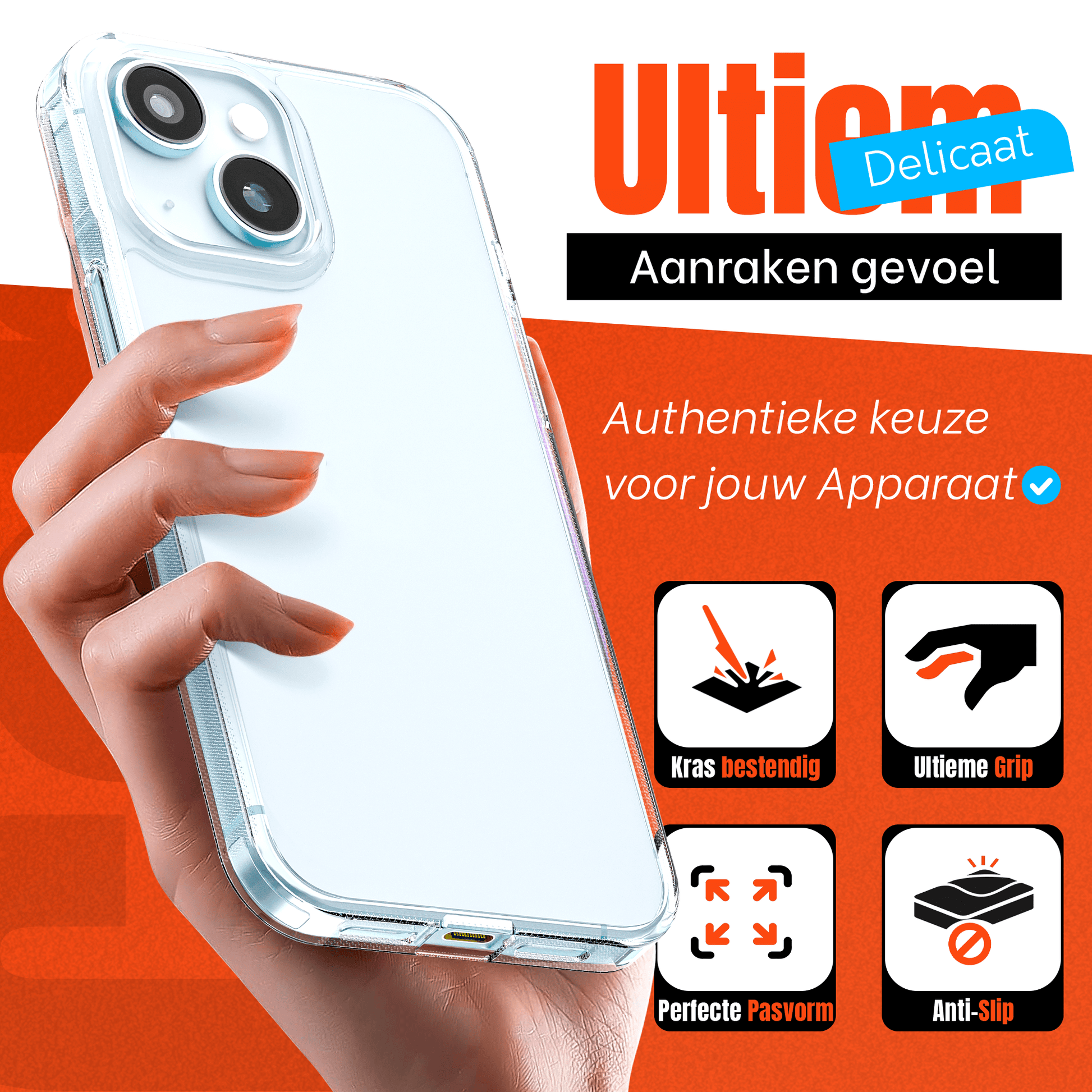 My Case Transparante Hoes voor iPhone 15 – Langdurig Helder - mijnhoesjesMy Case Transparante Hoes voor iPhone 15 – Langdurig Helder