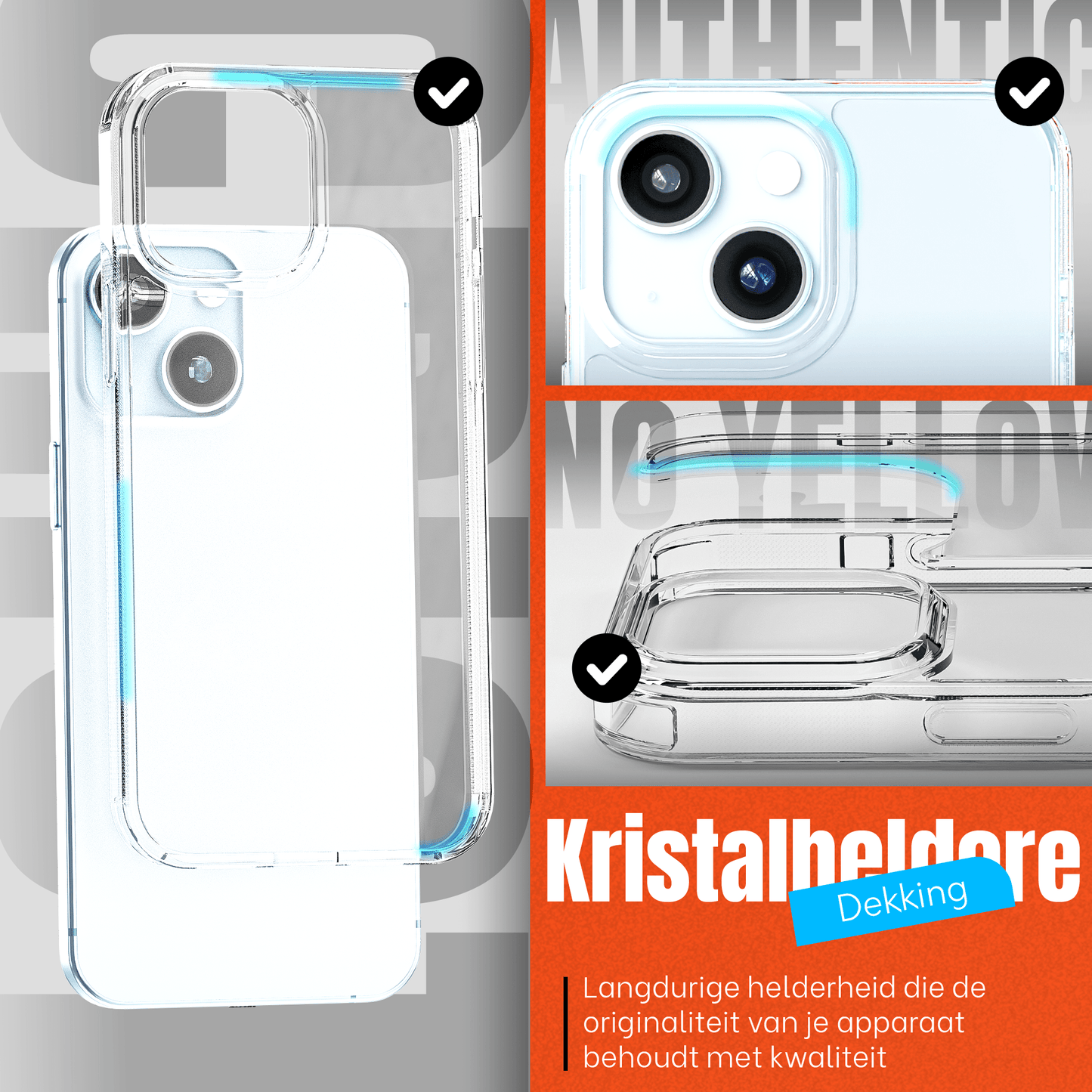 My Case Transparante Hoes voor iPhone 15 – Langdurig Helder - mijnhoesjesMy Case Transparante Hoes voor iPhone 15 – Langdurig Helder