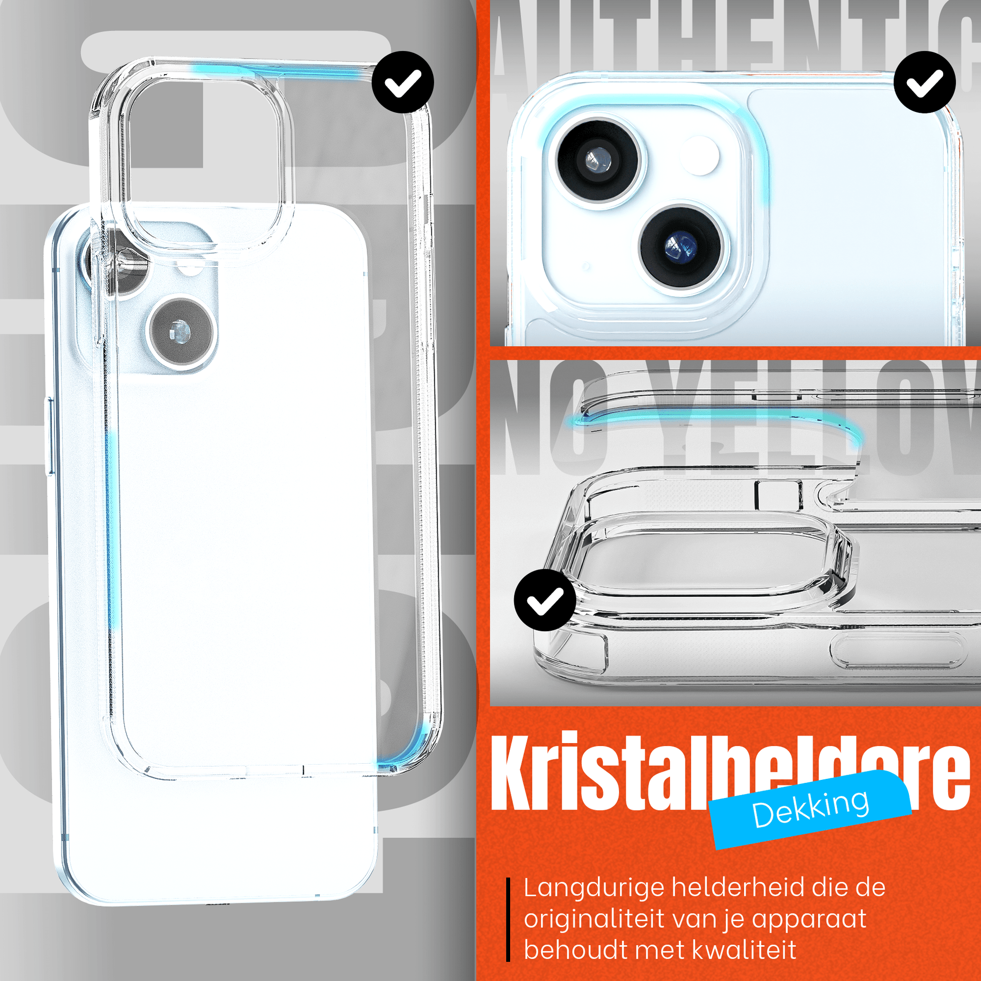 My Case Transparante Hoes voor iPhone 15 – Langdurig Helder - mijnhoesjesMy Case Transparante Hoes voor iPhone 15 – Langdurig Helder