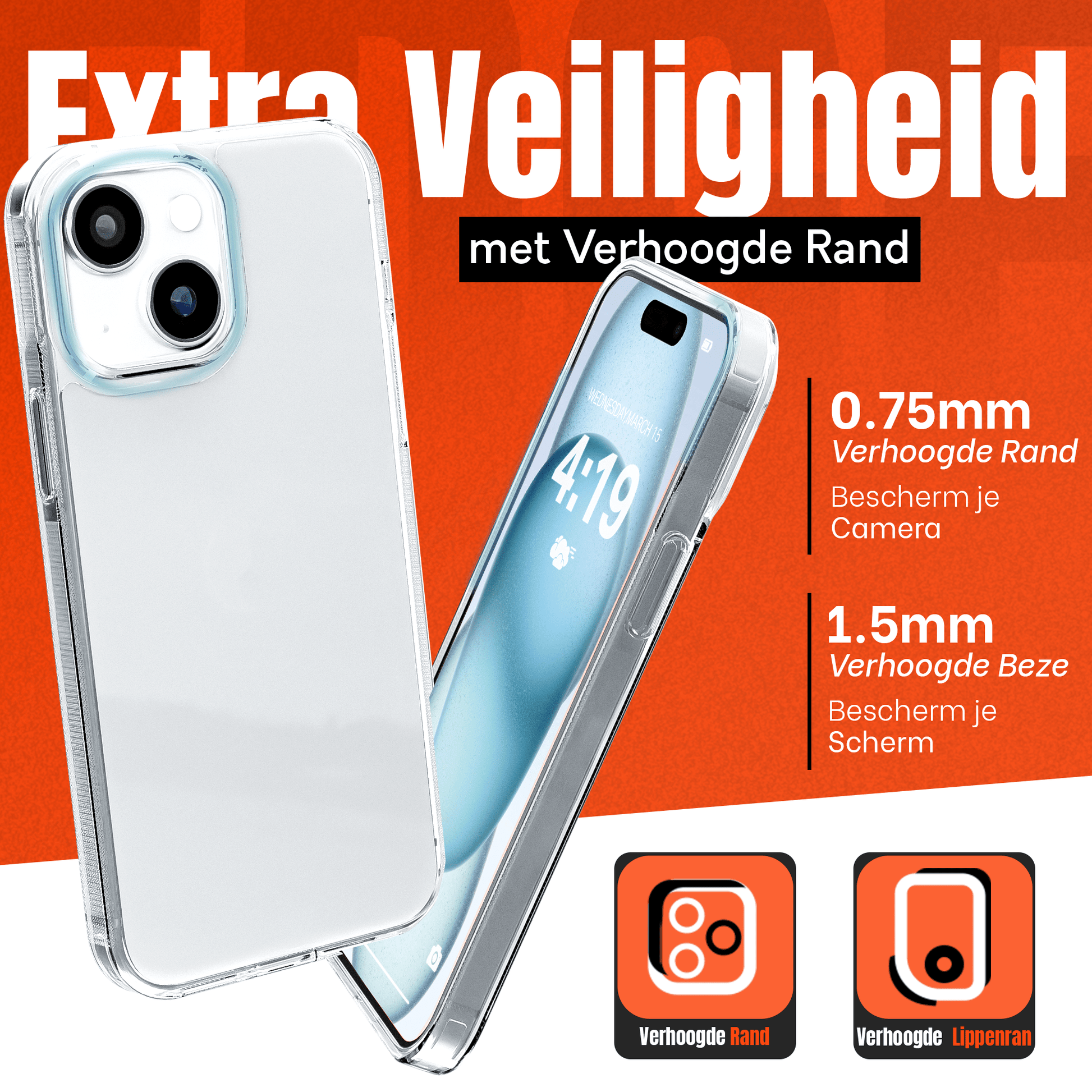 My Case Transparante Hoes voor iPhone 15 – Langdurig Helder - mijnhoesjesMy Case Transparante Hoes voor iPhone 15 – Langdurig Helder