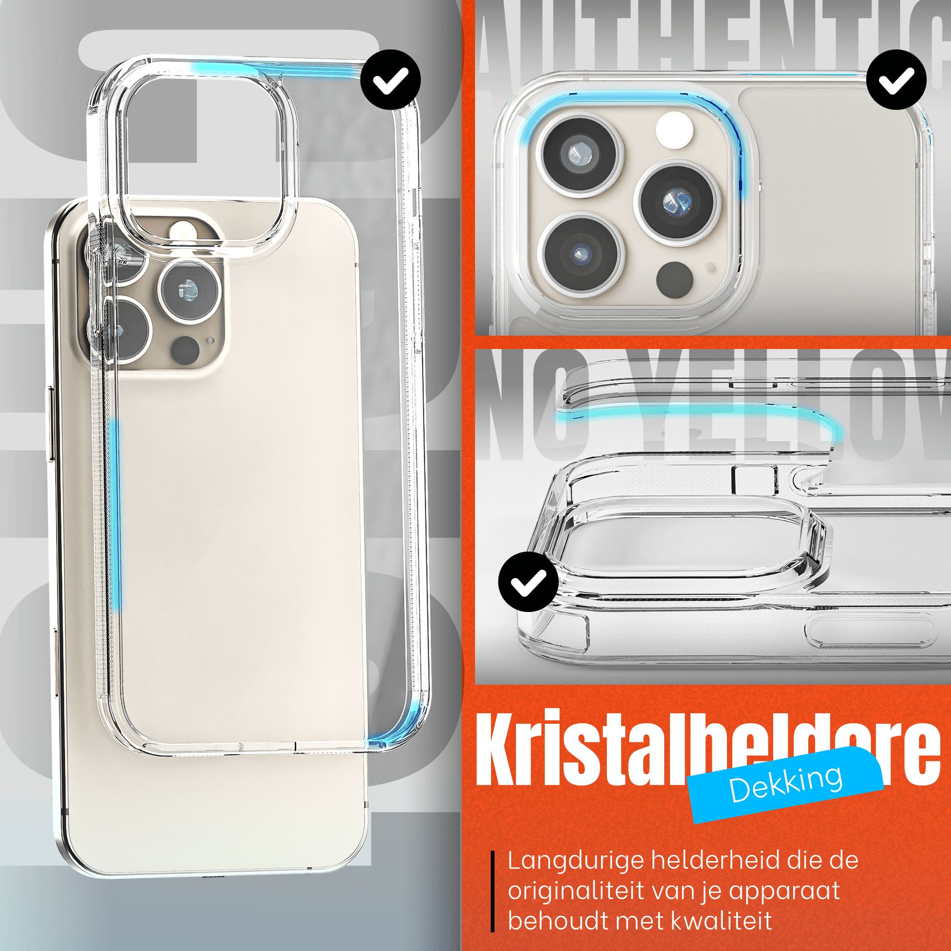 My Case Transparante Hoes voor iPhone 15 Pro Max – Langdurig Helder - mijnhoesjesMy Case Transparante Hoes voor iPhone 15 Pro Max – Langdurig Helder