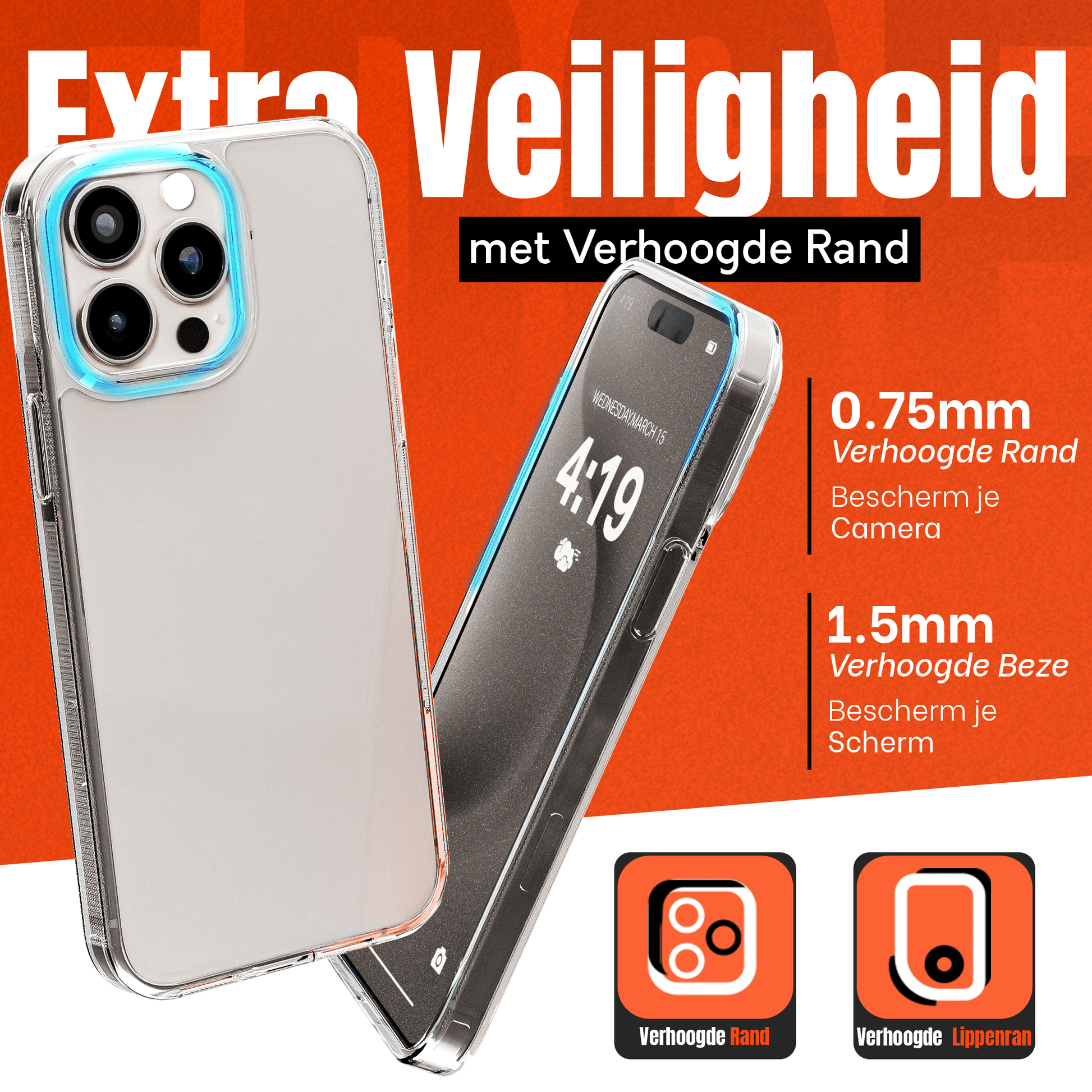 My Case Transparante Hoes voor iPhone 15 Pro Max – Langdurig Helder - mijnhoesjesMy Case Transparante Hoes voor iPhone 15 Pro Max – Langdurig Helder