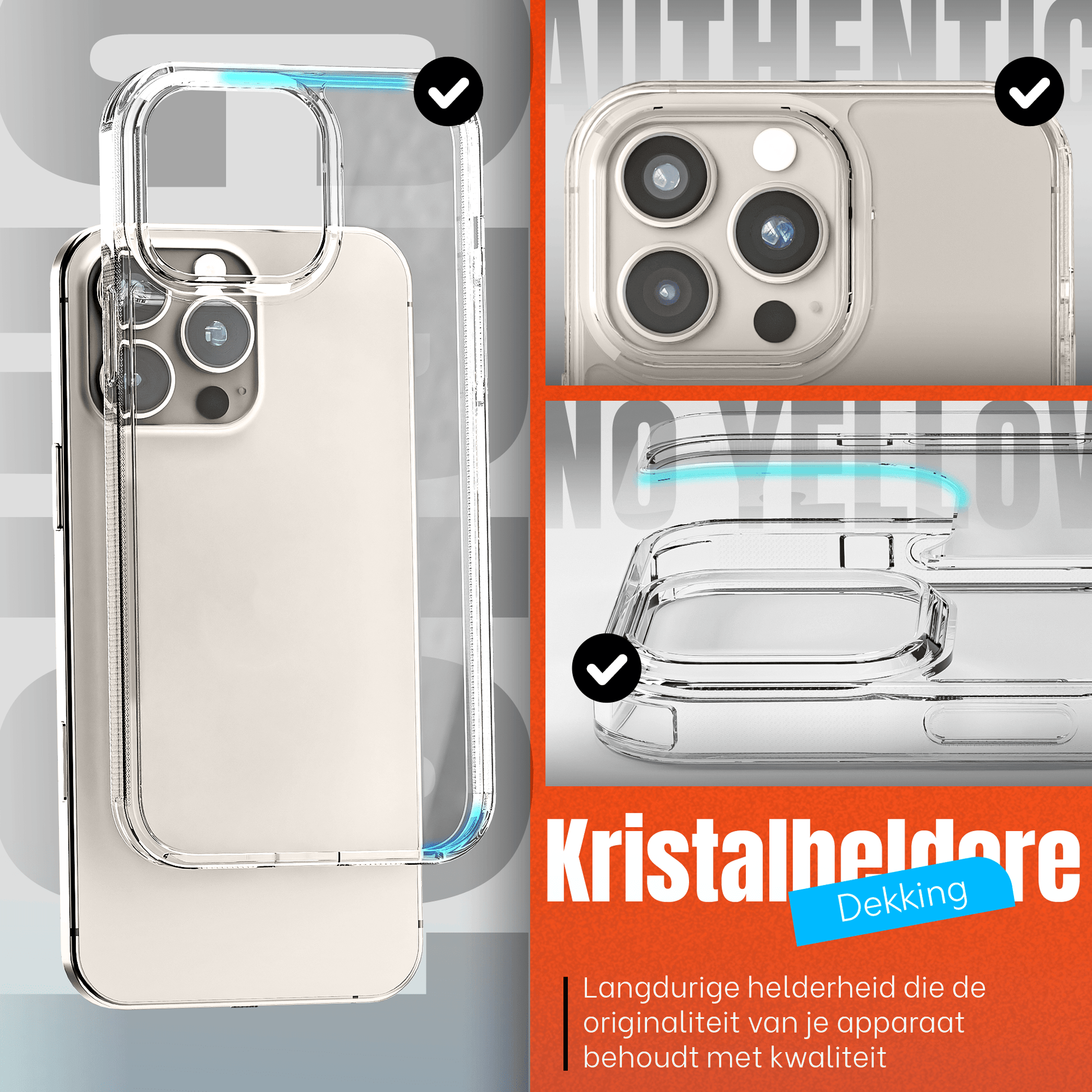 My Case Transparante Hoes voor iPhone 16 Pro Max – Langdurig Helder - mijnhoesjesMy Case Transparante Hoes voor iPhone 16 Pro Max – Langdurig Helder