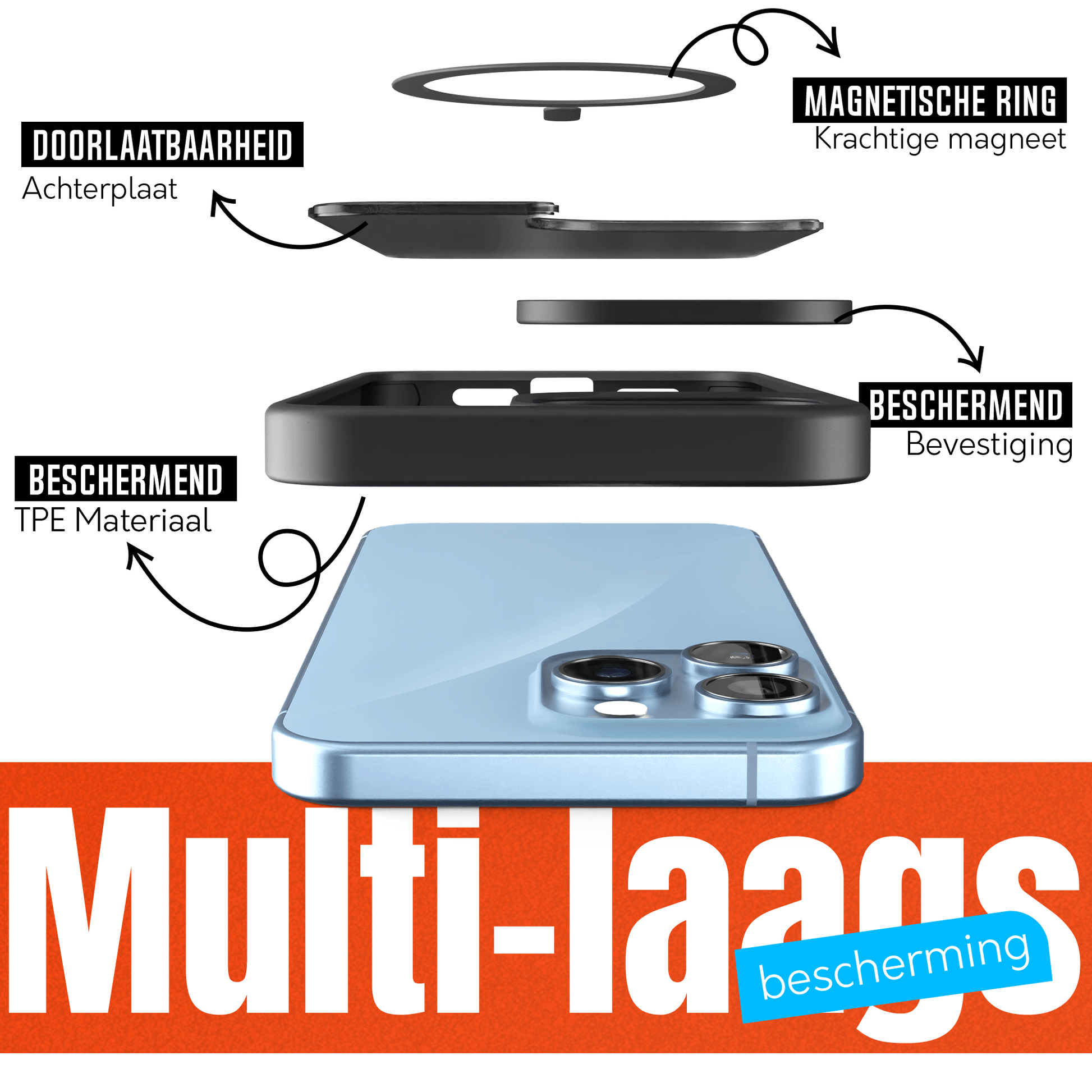 My Case Zwart MagSafe Hoesje geschikt voor iPhone 13 Pro – Slank, Sterk & MagSafe - Klaar - mijnhoesjesMy Case Zwart MagSafe Hoesje geschikt voor iPhone 13 Pro – Slank, Sterk & MagSafe - Klaar