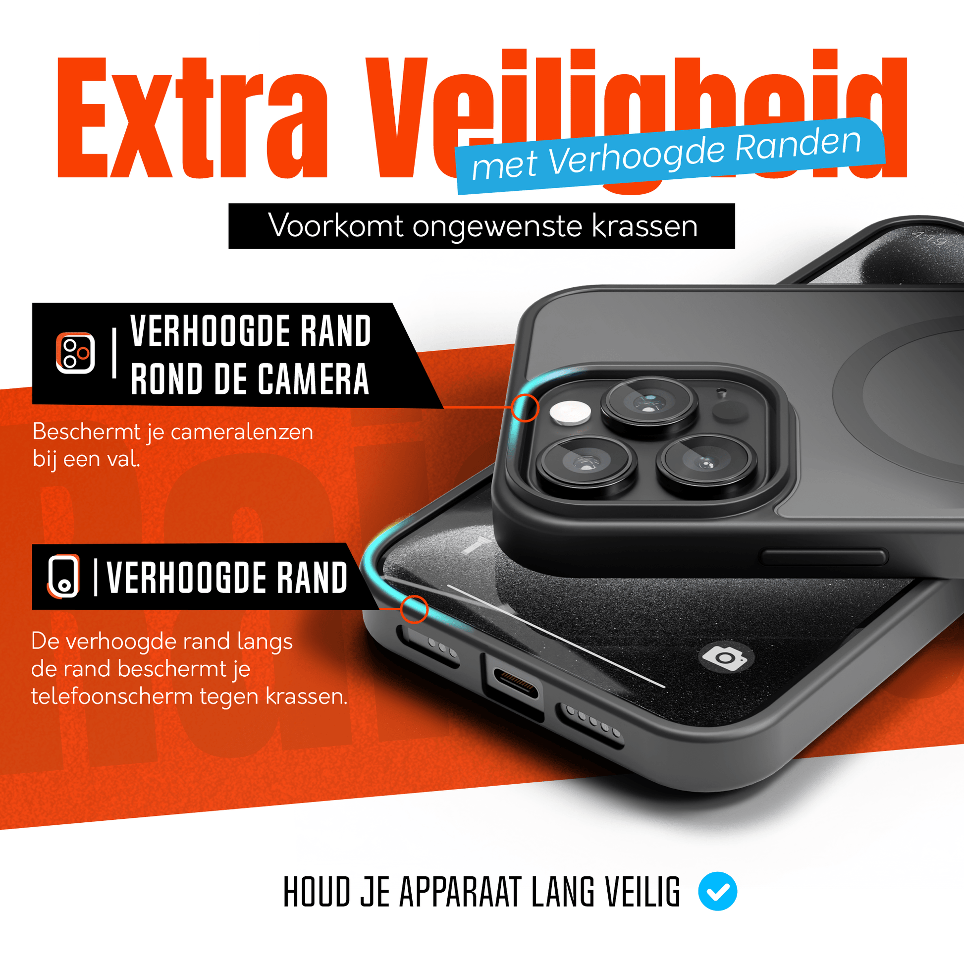 My Case Zwart MagSafe Hoesje geschikt voor iPhone 15 Pro – Slank, Sterk & MagSafe - Klaar - mijnhoesjesMy Case Zwart MagSafe Hoesje geschikt voor iPhone 15 Pro – Slank, Sterk & MagSafe - Klaar