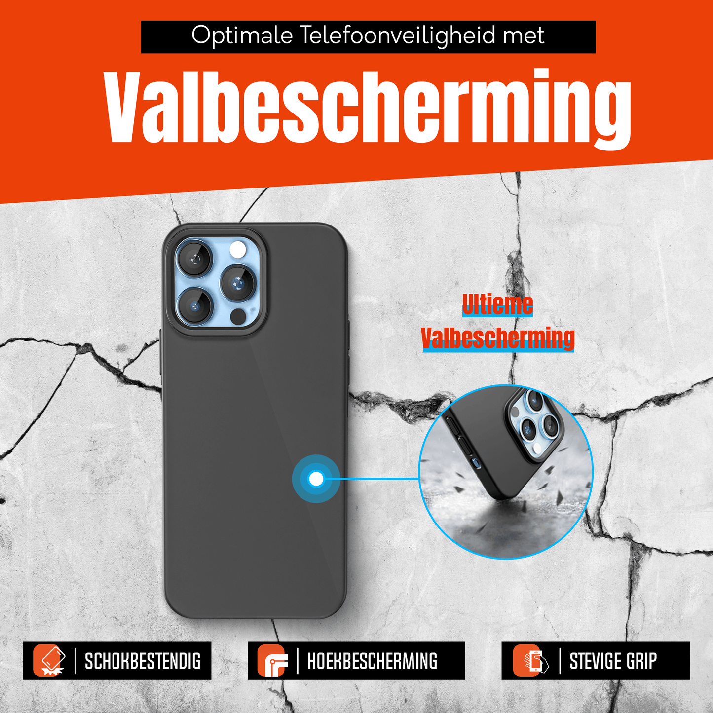 My Case Zwarte Siliconen Hoes voor iPhone 13 Pro Max – Slank Maar Beschermend - mijnhoesjesMy Case Zwarte Siliconen Hoes voor iPhone 13 Pro Max – Slank Maar Beschermend