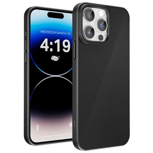 My Case Zwarte Siliconen Hoes voor iPhone 14 Pro Max – Slank Maar Beschermend - mijnhoesjesMy Case Zwarte Siliconen Hoes voor iPhone 14 Pro Max – Slank Maar Beschermend