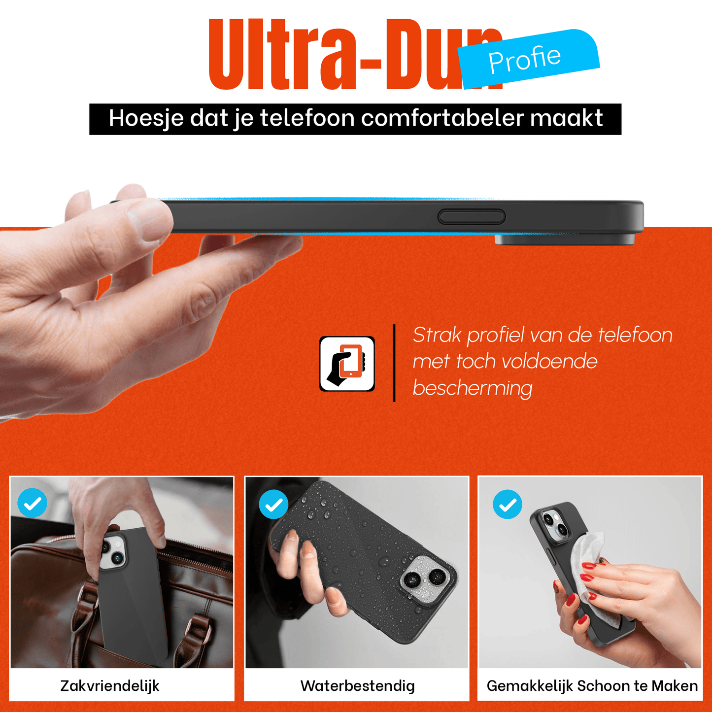 My Case Zwarte Siliconen Hoes voor iPhone 15 – Slank Maar Beschermend - mijnhoesjesMy Case Zwarte Siliconen Hoes voor iPhone 15 – Slank Maar Beschermend