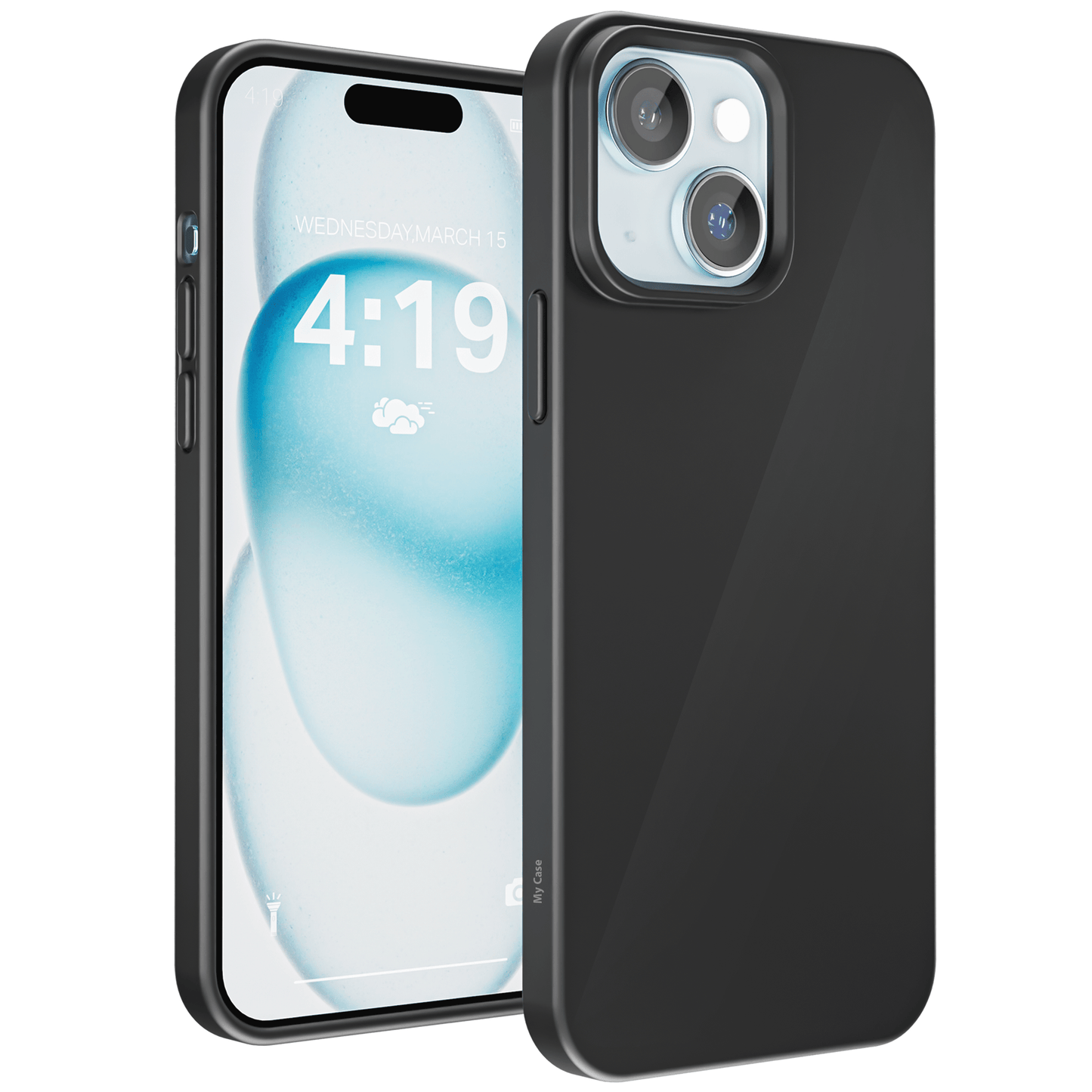 My Case Zwarte Siliconen Hoes voor iPhone 15 – Slank Maar Beschermend - mijnhoesjesMy Case Zwarte Siliconen Hoes voor iPhone 15 – Slank Maar Beschermend