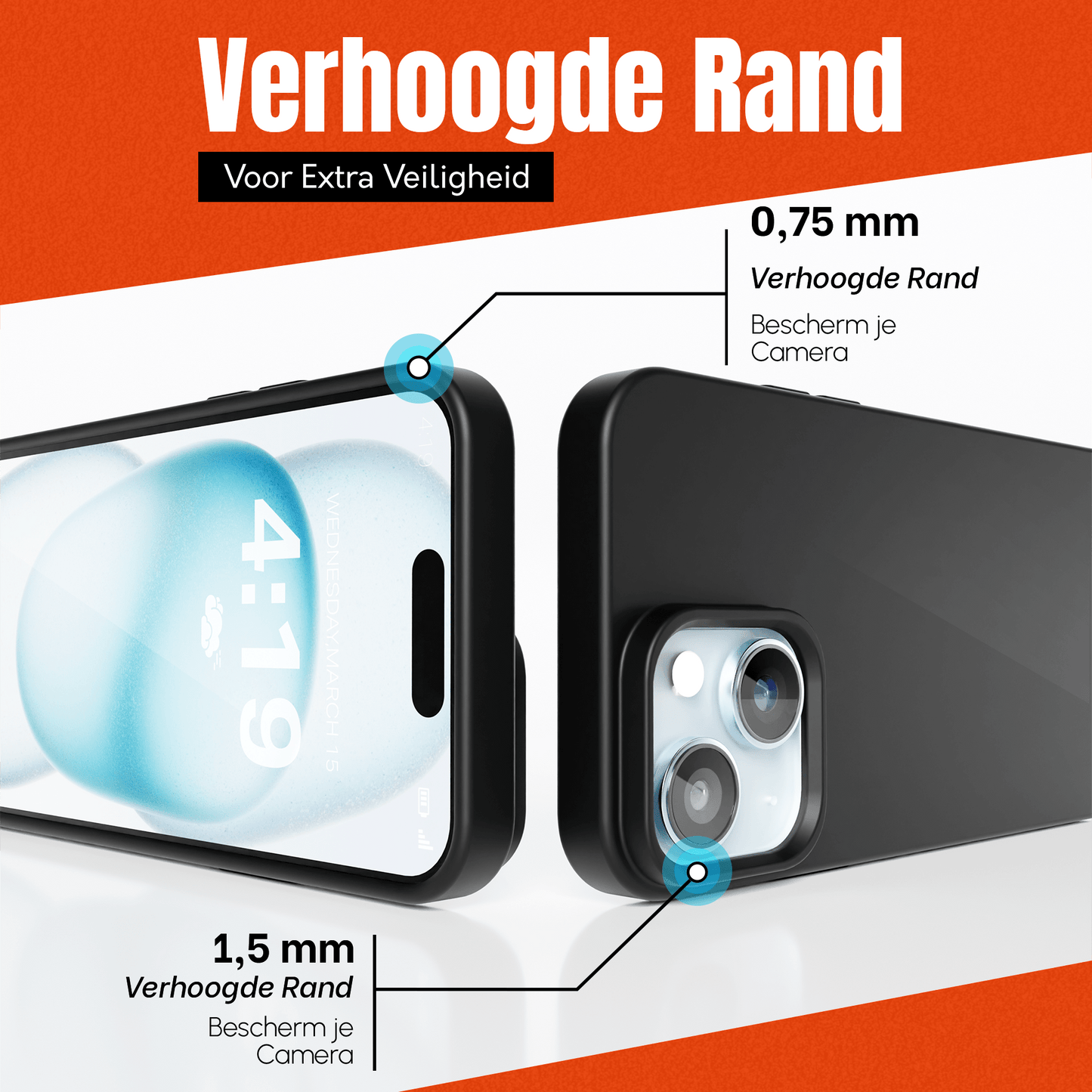 My Case Zwarte Siliconen Hoes voor iPhone 15 – Slank Maar Beschermend - mijnhoesjesMy Case Zwarte Siliconen Hoes voor iPhone 15 – Slank Maar Beschermend
