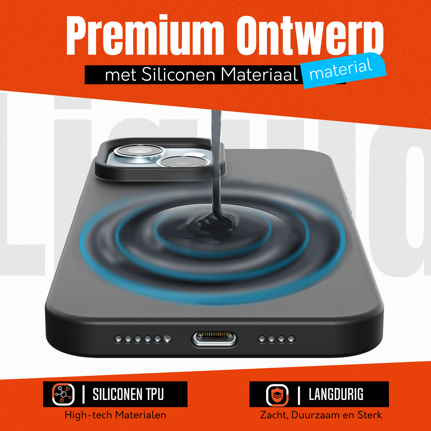 My Case Zwarte Siliconen Hoes voor iPhone 15 – Slank Maar Beschermend - mijnhoesjesMy Case Zwarte Siliconen Hoes voor iPhone 15 – Slank Maar Beschermend