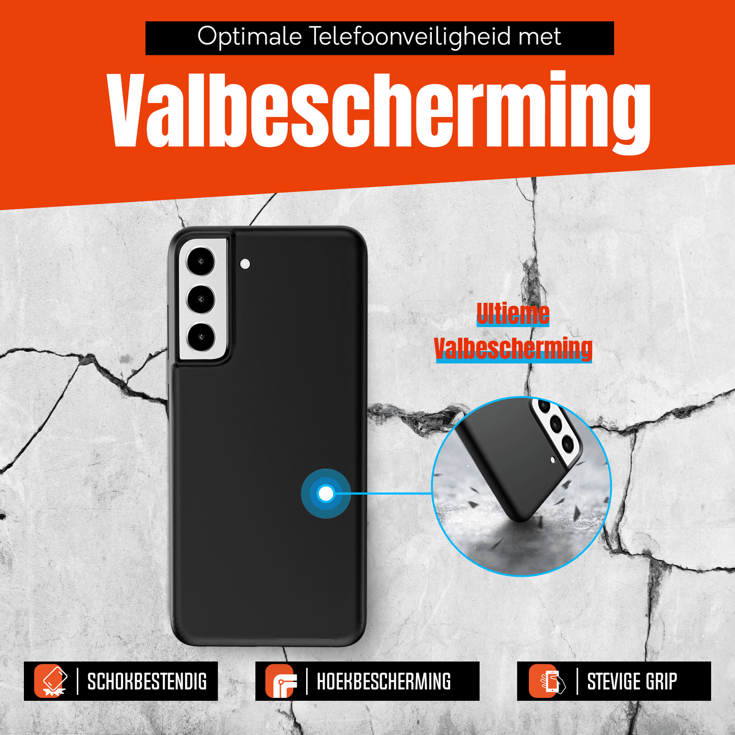 My Case Zwarte Siliconen Hoes voor Samsung Galaxy S22 – Slank Maar Beschermend - mijnhoesjesMy Case Zwarte Siliconen Hoes voor Samsung Galaxy S22 – Slank Maar Beschermend