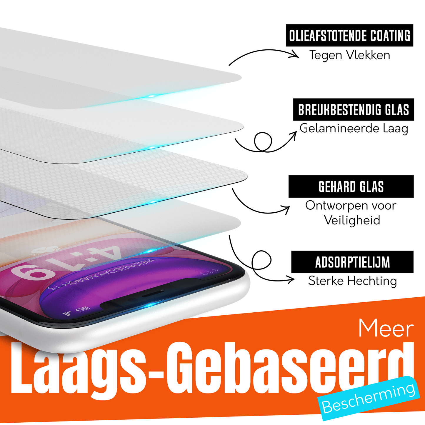 Mycase 9H Gehard Glas Screenprotector voor iPhone 11 - mijnhoesjesMycase 9H Gehard Glas Screenprotector voor iPhone 11