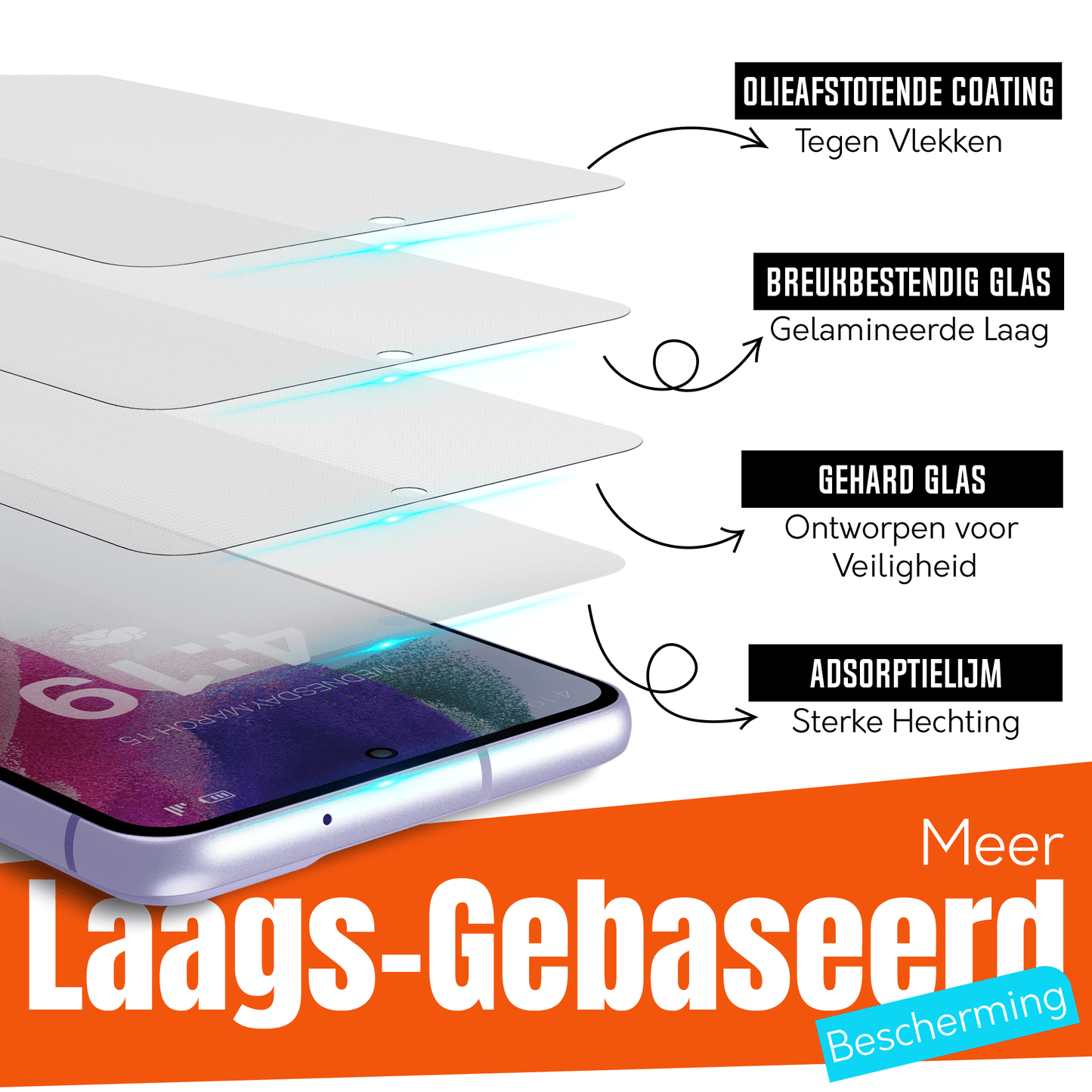 Mycase 9H Gehard Glas Screenprotector voor Samsung Galaxy S21 FE - mijnhoesjesMycase 9H Gehard Glas Screenprotector voor Samsung Galaxy S21 FE