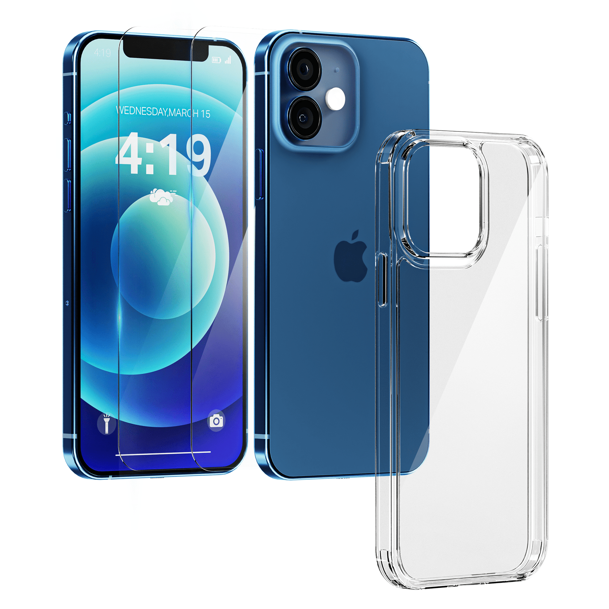 Mycase Combo: Transparante Hoes met 2 Screenprotectors voor iPhone 12 – Extra Veiligheid - mijnhoesjesMycase Combo: Transparante Hoes met 2 Screenprotectors voor iPhone 12 – Extra Veiligheid