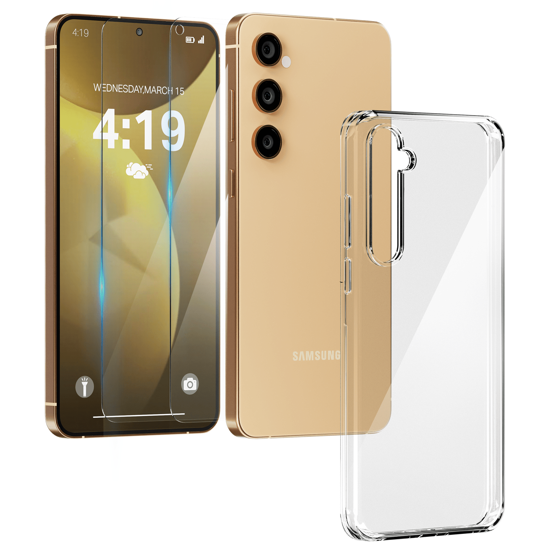 Mycase Combo: Transparante Hoes met 2 Screenprotectors voor Samsung Galaxy S24 – Extra Veiligheid - mijnhoesjesMycase Combo: Transparante Hoes met 2 Screenprotectors voor Samsung Galaxy S24 – Extra Veiligheid
