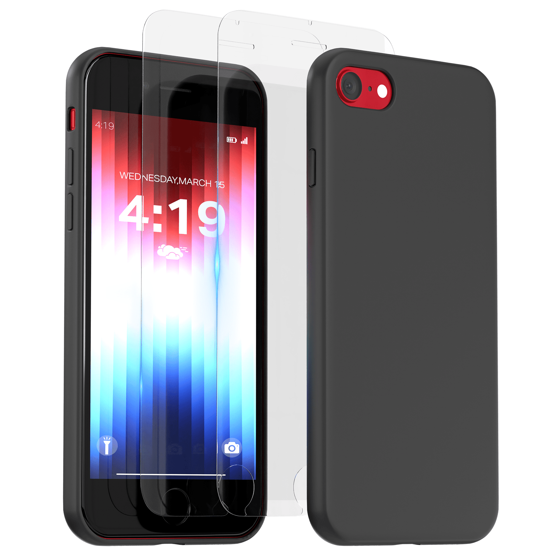 Mycase Combo: Zwarte Siliconen Hoes met 2 Screenprotectors voor iPhone SE 2022 – Extra Veiligheid - mijnhoesjesMycase Combo: Zwarte Siliconen Hoes met 2 Screenprotectors voor iPhone SE 2022 – Extra Veiligheid