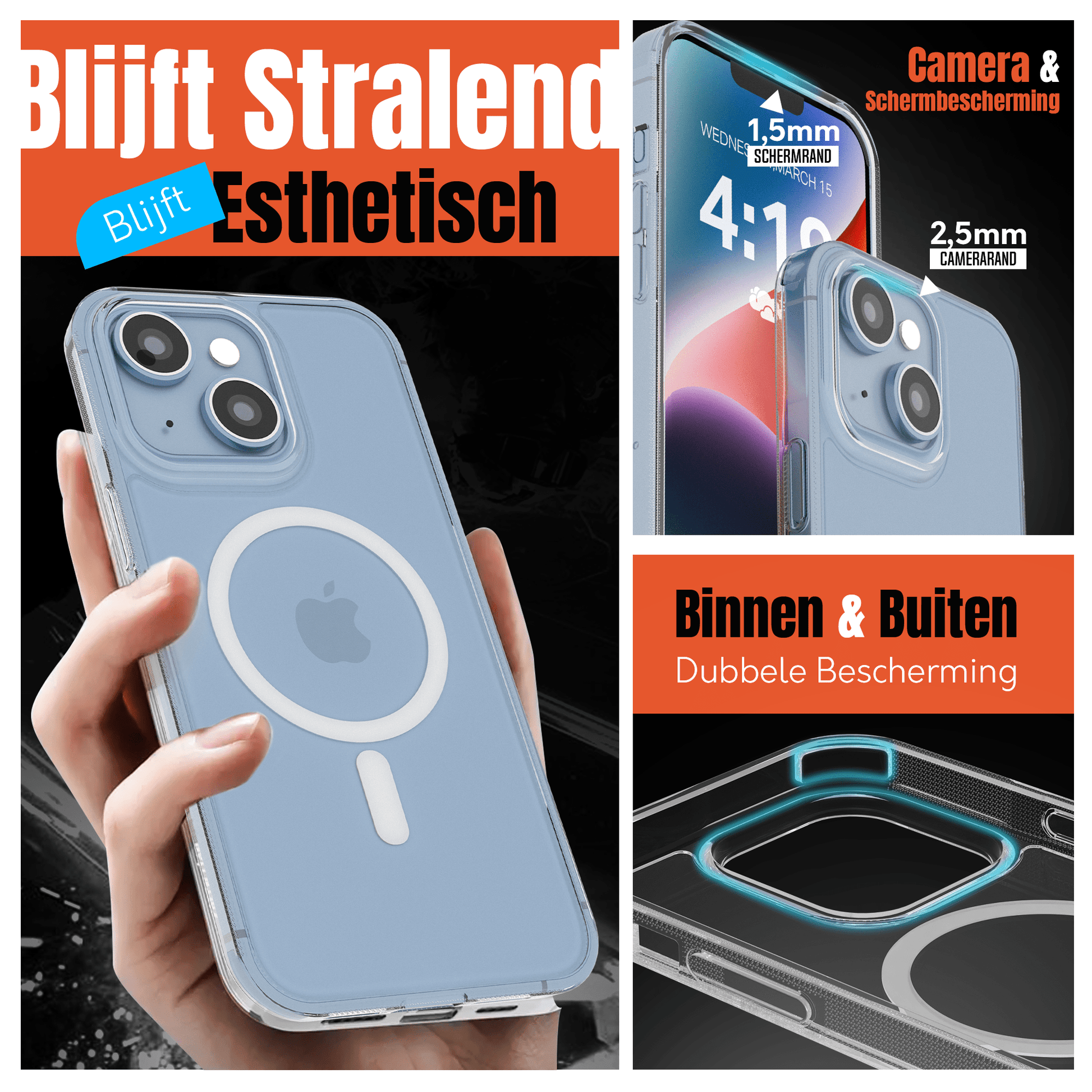 MyCase Transparant MagSafe Hoesje voor iPhone 14 – Slank, Sterk & MagSafe - Klaar - mijnhoesjesMyCase Transparant MagSafe Hoesje voor iPhone 14 – Slank, Sterk & MagSafe - Klaar