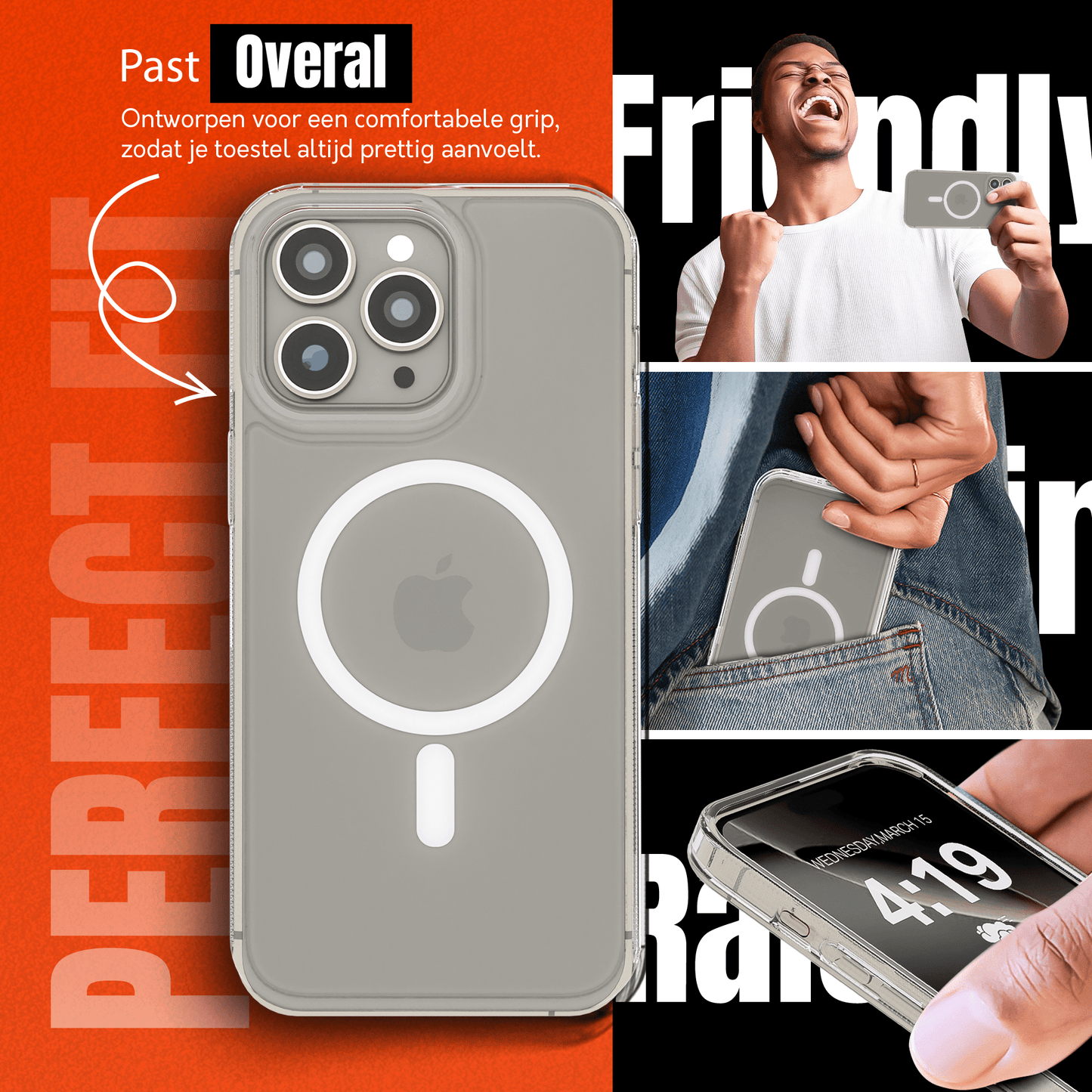 MyCase Transparant MagSafe Hoesje voor iPhone 16 Pro – Slank, Sterk & MagSafe - Klaar - mijnhoesjesMyCase Transparant MagSafe Hoesje voor iPhone 16 Pro – Slank, Sterk & MagSafe - Klaar