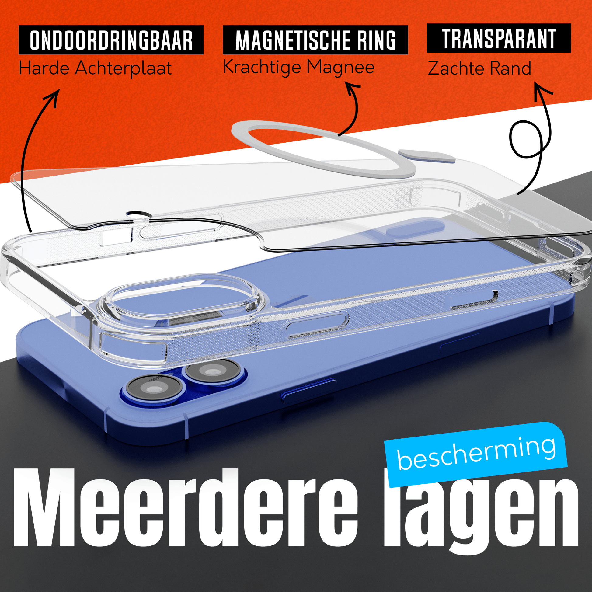MyCase Transparant MagSafe Hoesje voor iPhone 16 – Slank, Sterk & MagSafe - Klaar - mijnhoesjesMyCase Transparant MagSafe Hoesje voor iPhone 16 – Slank, Sterk & MagSafe - Klaar