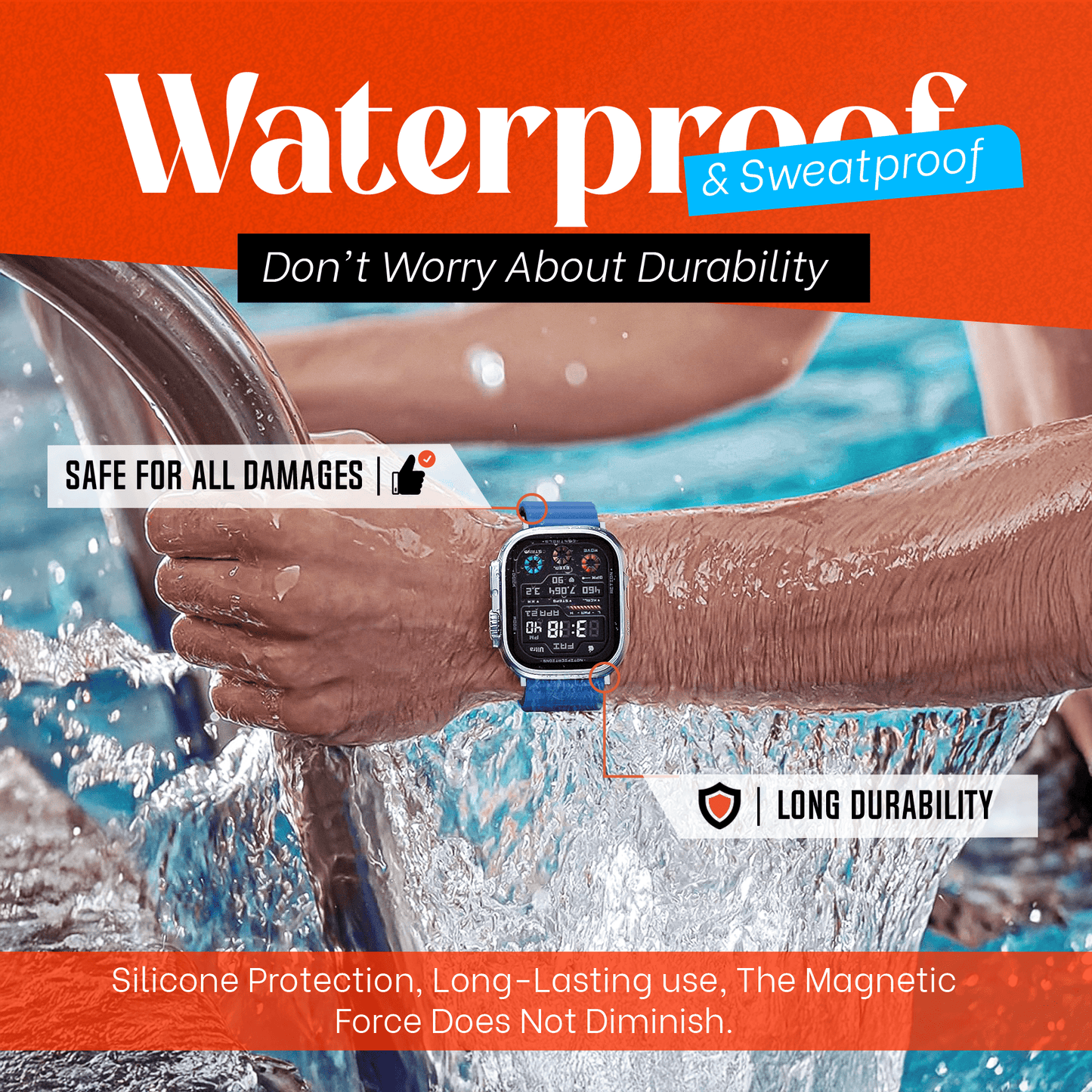 Omkeerbaar Siliconen Smartwatch Bandje – Blauw/Zwart – Met Krachtige Magnetische Sluiting (Apple Watch Compatibel) - mijnhoesjesOmkeerbaar Siliconen Smartwatch Bandje – Blauw/Zwart – Met Krachtige Magnetische Sluiting (Apple Watch Compatibel)