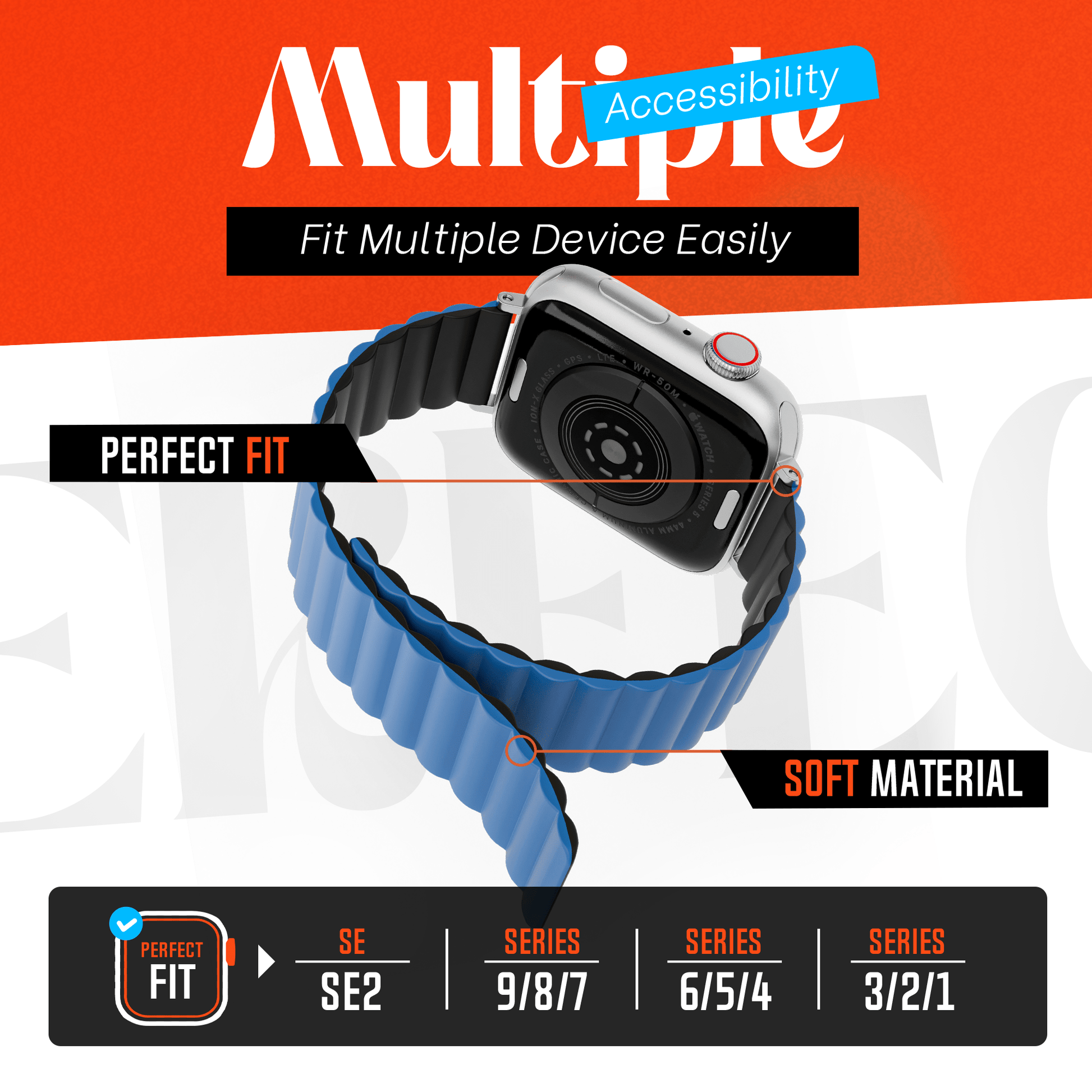 Omkeerbaar Siliconen Smartwatch Bandje – Blauw/Zwart – Met Krachtige Magnetische Sluiting (Apple Watch Compatibel) - mijnhoesjesOmkeerbaar Siliconen Smartwatch Bandje – Blauw/Zwart – Met Krachtige Magnetische Sluiting (Apple Watch Compatibel)
