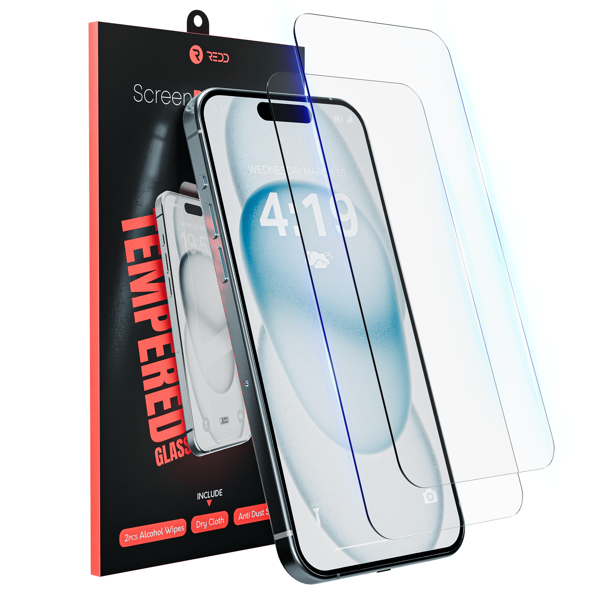 Redd Screenprotector voor iPhone 15 - mijnhoesjesRedd Screenprotector voor iPhone 15
