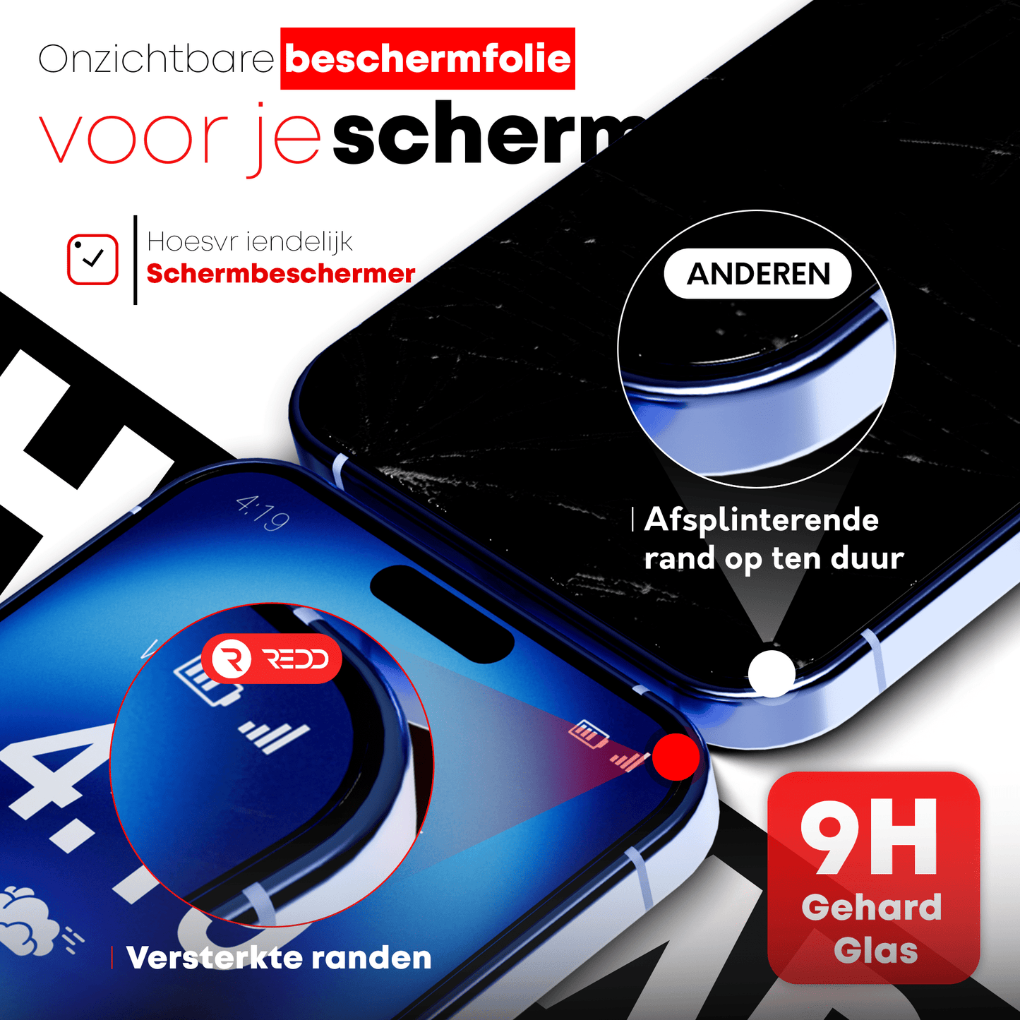 Redd Screenprotector voor iPhone 16 plus - mijnhoesjesRedd Screenprotector voor iPhone 16 plus