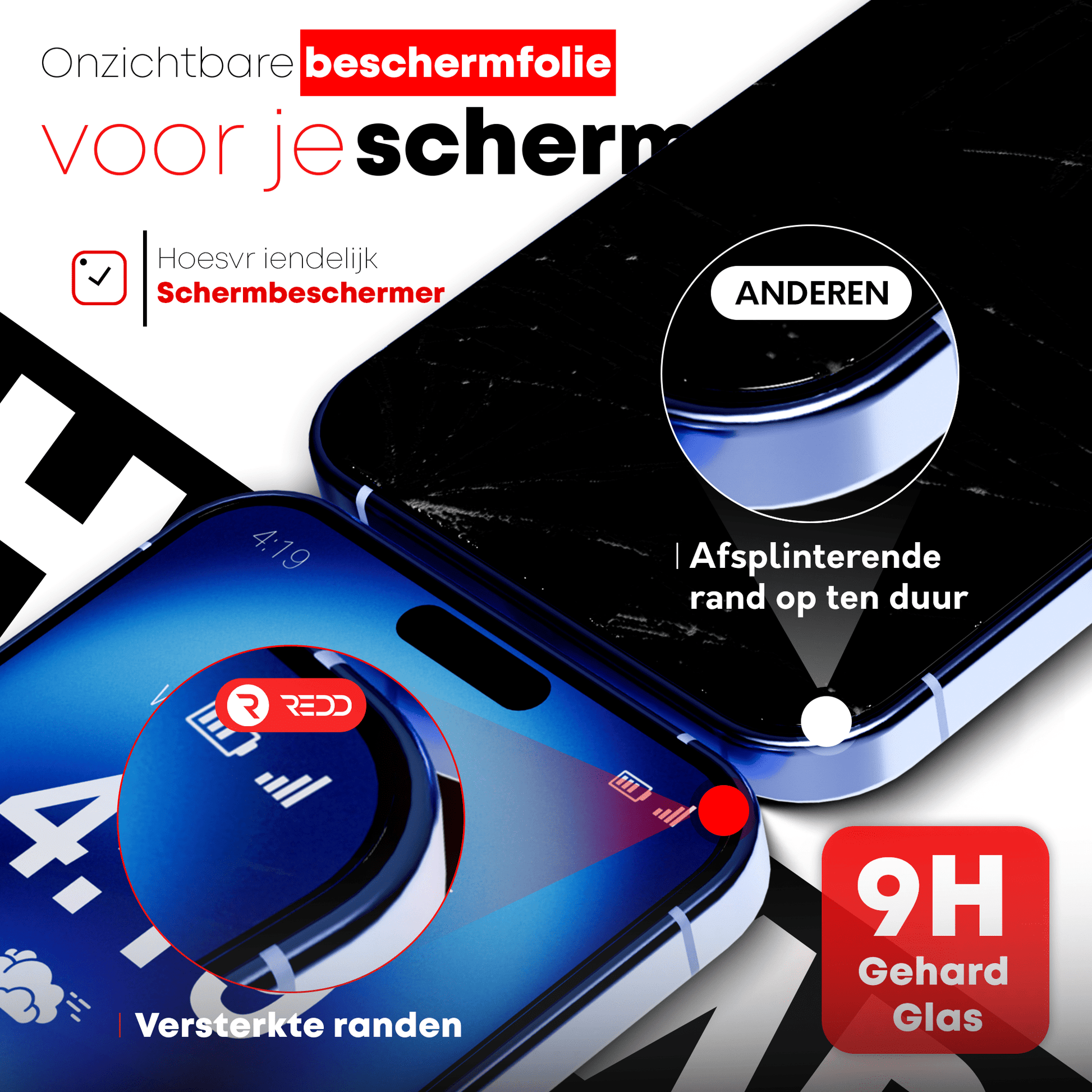 Redd Screenprotector voor iPhone 16 plus - mijnhoesjesRedd Screenprotector voor iPhone 16 plus