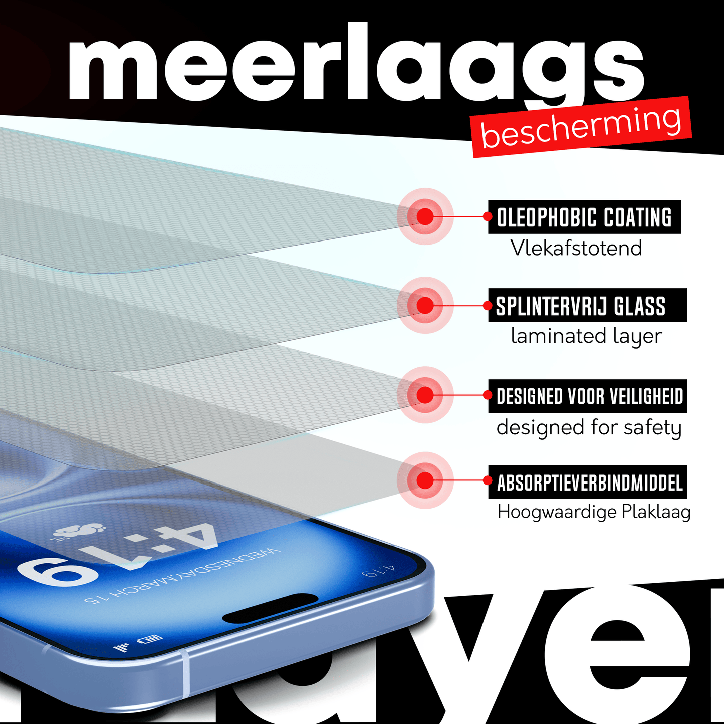 Redd Screenprotector voor iPhone 16 plus - mijnhoesjesRedd Screenprotector voor iPhone 16 plus