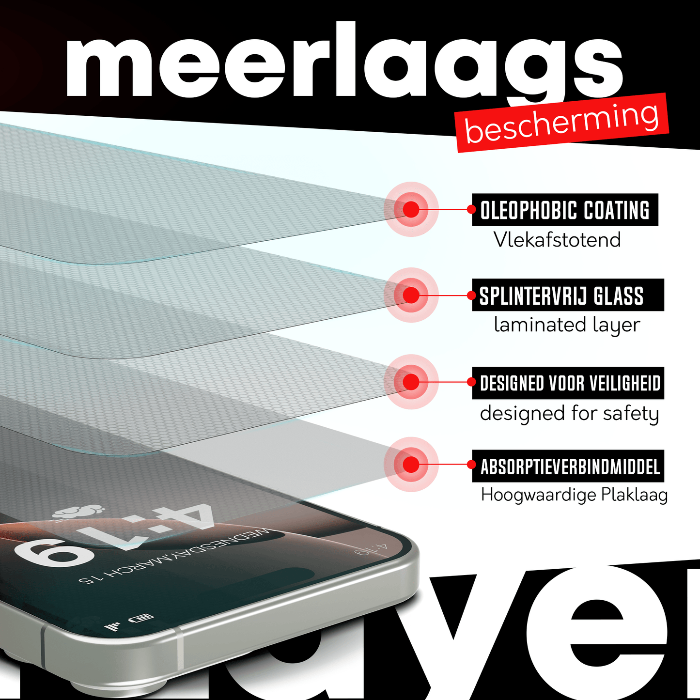 Redd Screenprotector voor iPhone 16 Pro Max - mijnhoesjesRedd Screenprotector voor iPhone 16 Pro Max