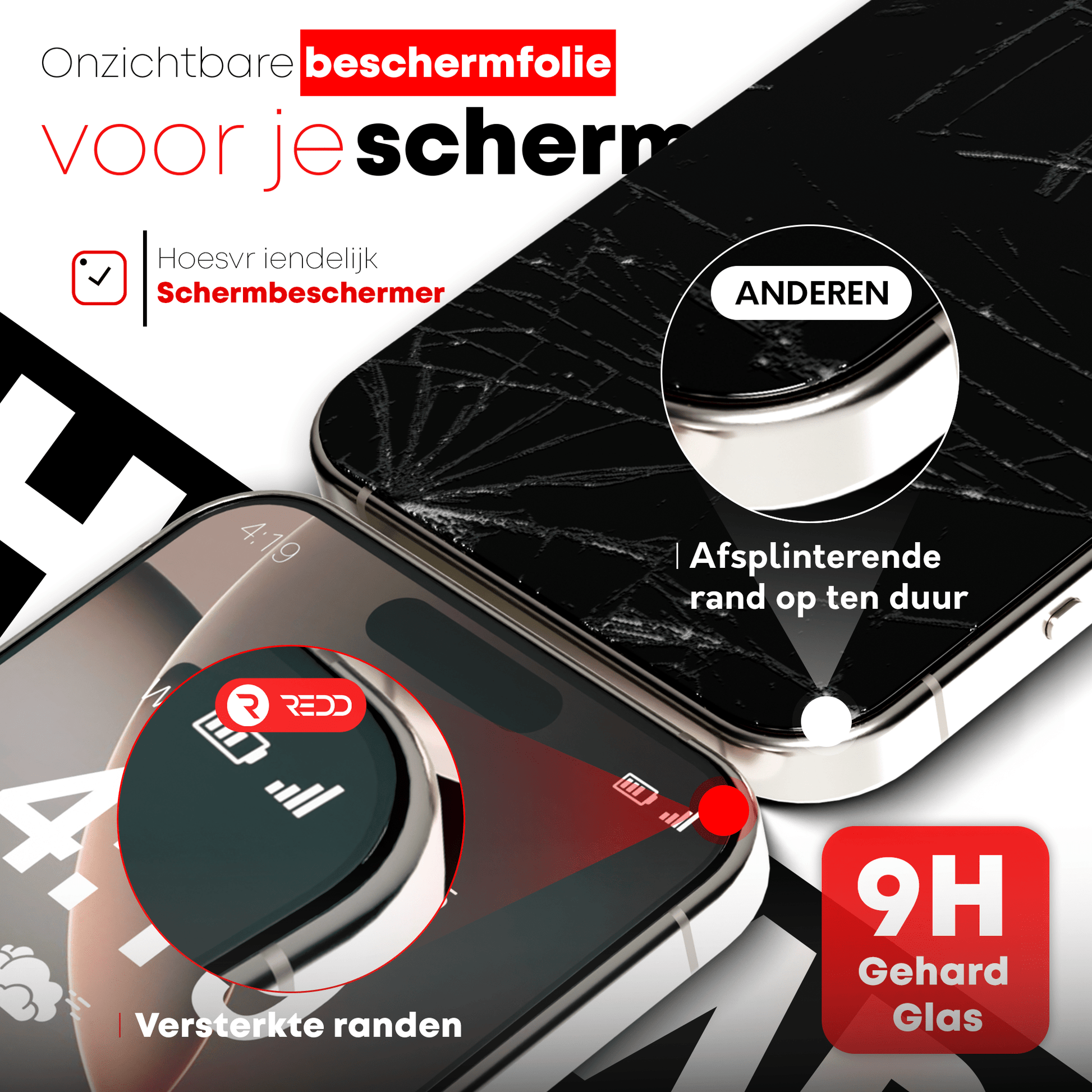 Redd Screenprotector voor iPhone 16 Pro Max - mijnhoesjesRedd Screenprotector voor iPhone 16 Pro Max