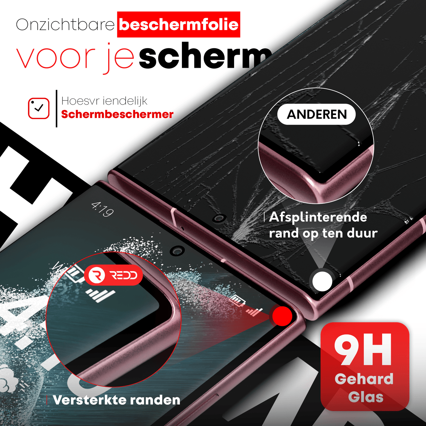 Redd Screenprotector voor Samsung Galaxy S22 Ultra - mijnhoesjesRedd Screenprotector voor Samsung Galaxy S22 Ultra
