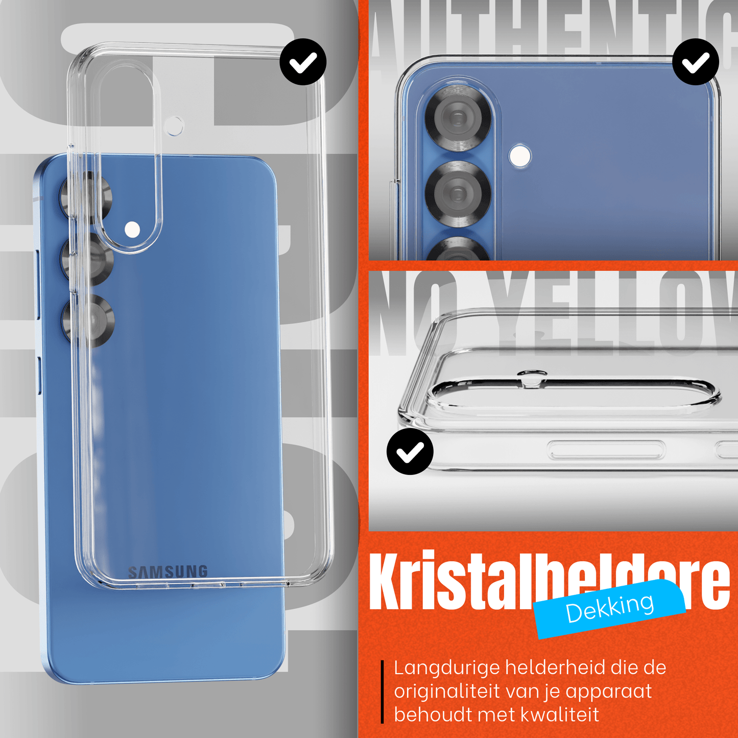 Samsung S25 Plus Hoesje – Shockproof Transparant Bumper Case | My Case - mijnhoesjesSamsung S25 Plus Hoesje – Shockproof Transparant Bumper Case | My Case