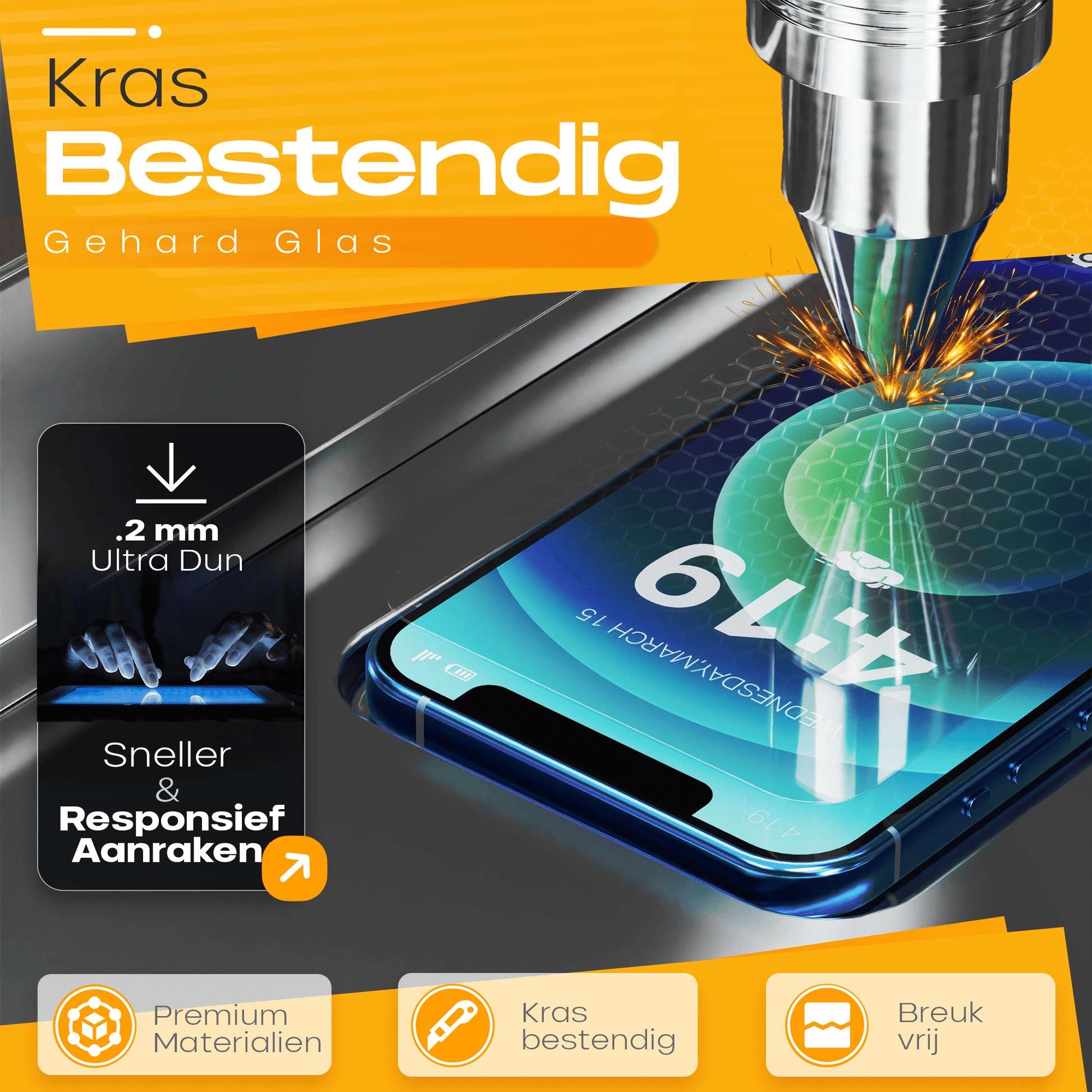 Solutionss4 Screenprotector voor iPhone 12 – Case Vriendelijk - mijnhoesjesSolutionss4 Screenprotector voor iPhone 12 – Case Vriendelijk