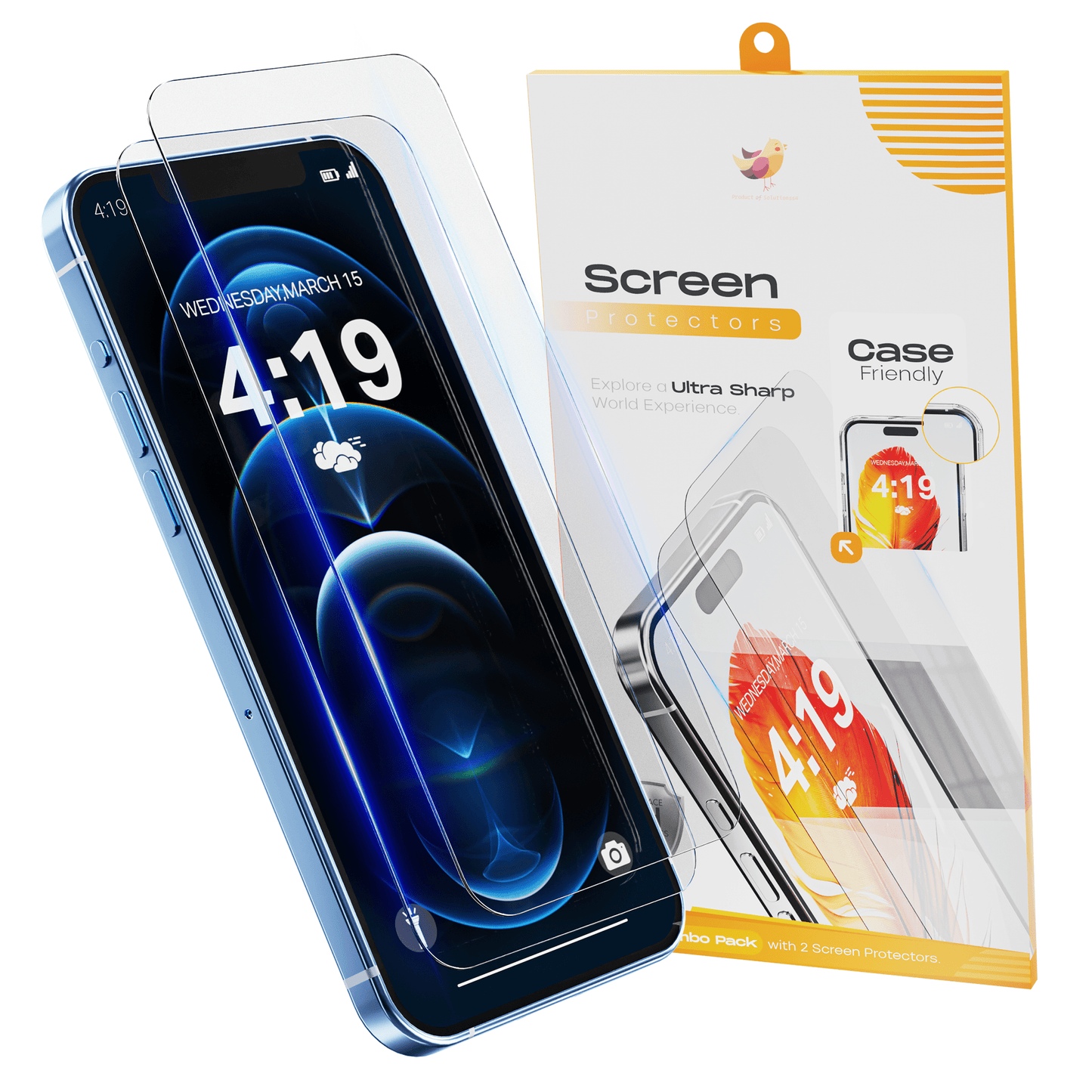 Solutionss4 Screenprotector voor iPhone 12 Pro – Case Vriendelijk - mijnhoesjesSolutionss4 Screenprotector voor iPhone 12 Pro – Case Vriendelijk