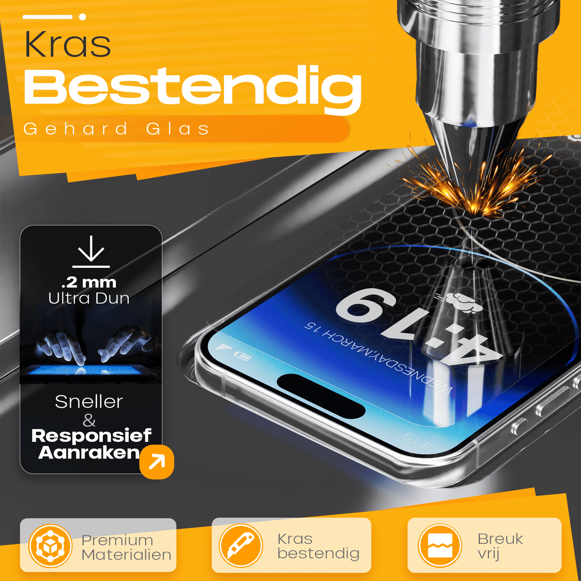 Solutionss4 Screenprotector voor iPhone 14 Pro – Case Vriendelijk - mijnhoesjesSolutionss4 Screenprotector voor iPhone 14 Pro – Case Vriendelijk