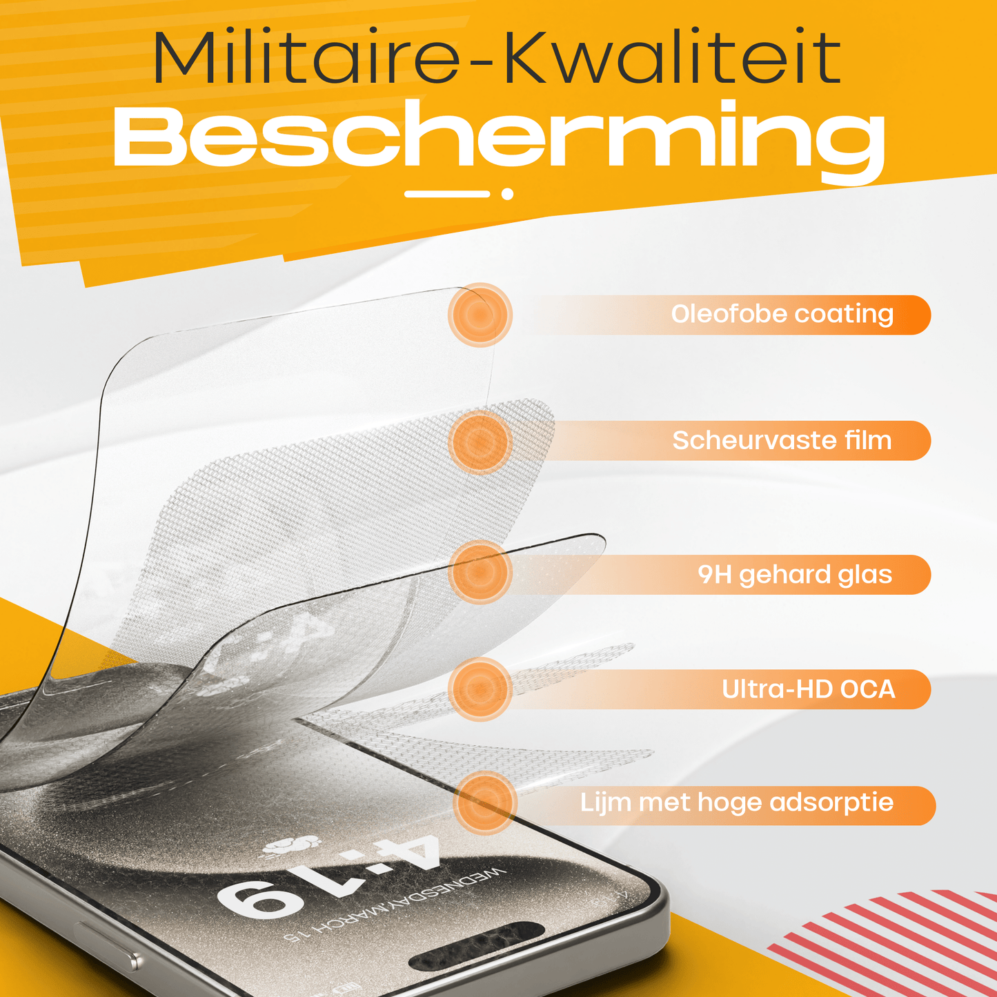 Solutionss4 Screenprotector voor iPhone 15 Pro – Case Vriendelijk - mijnhoesjesSolutionss4 Screenprotector voor iPhone 15 Pro – Case Vriendelijk