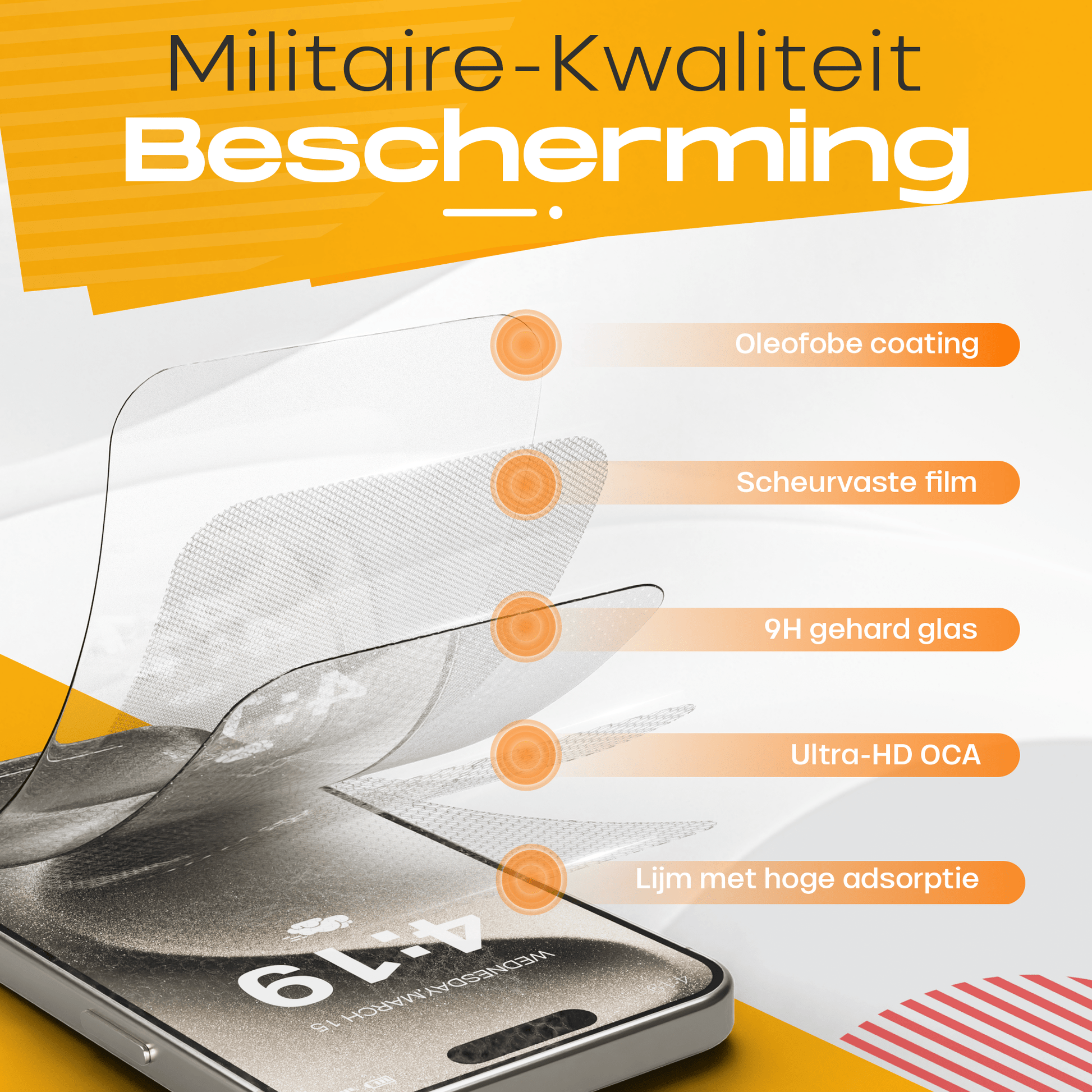 Solutionss4 Screenprotector voor iPhone 15 Pro – Case Vriendelijk - mijnhoesjesSolutionss4 Screenprotector voor iPhone 15 Pro – Case Vriendelijk