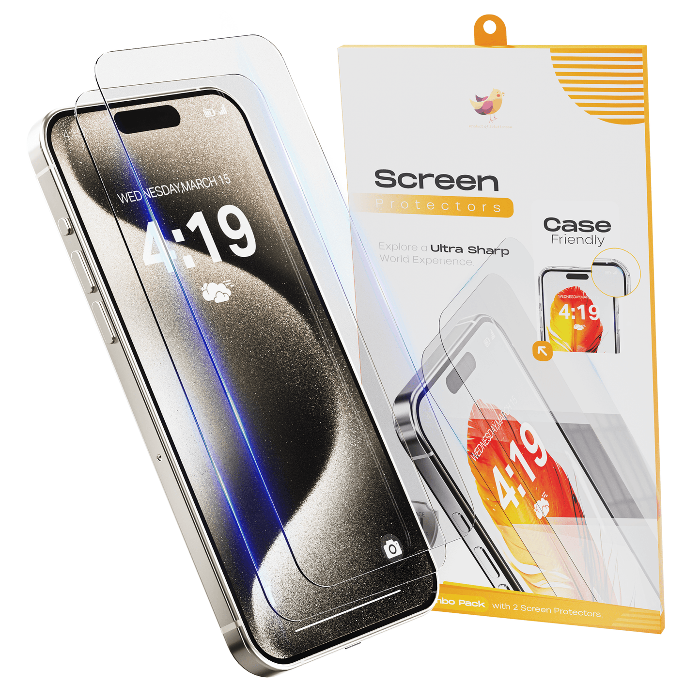 Solutionss4 Screenprotector voor iPhone 15 Pro – Case Vriendelijk - mijnhoesjesSolutionss4 Screenprotector voor iPhone 15 Pro – Case Vriendelijk