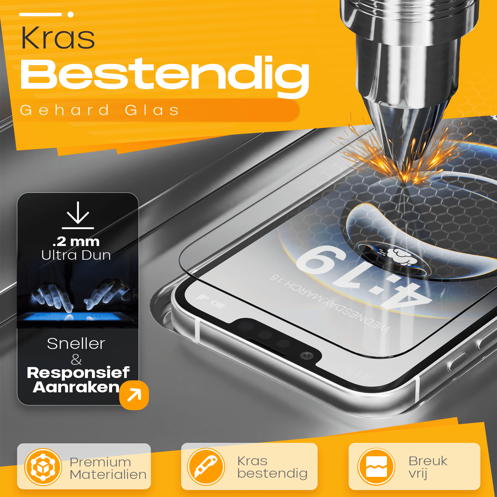Solutionss4 Screenprotector voor iPhone 16e – Case Vriendelijk - mijnhoesjesSolutionss4 Screenprotector voor iPhone 16e – Case Vriendelijk