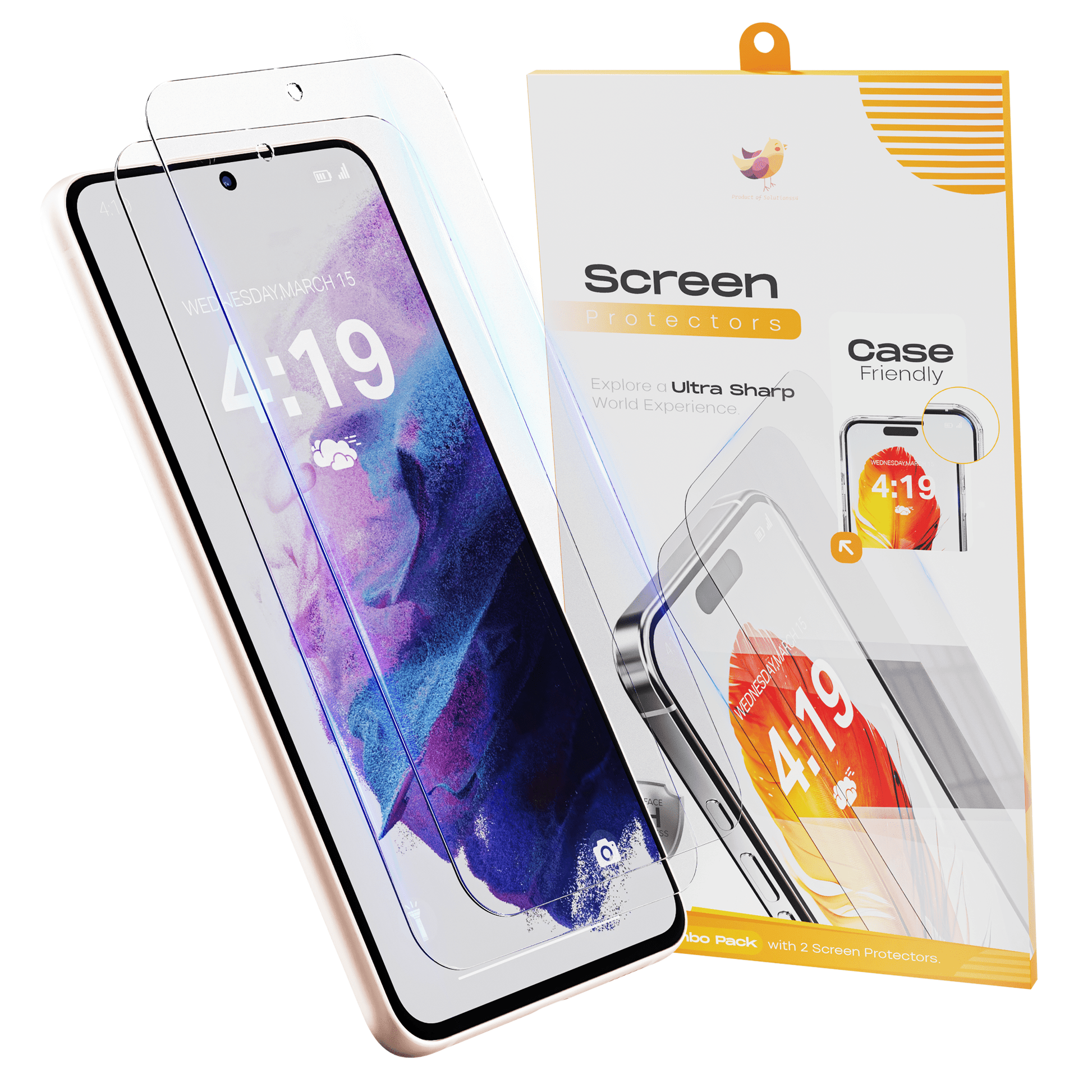 Solutionss4 Screenprotector voor Samsung Galaxy S21 – Case Vriendelijk - mijnhoesjesSolutionss4 Screenprotector voor Samsung Galaxy S21 – Case Vriendelijk