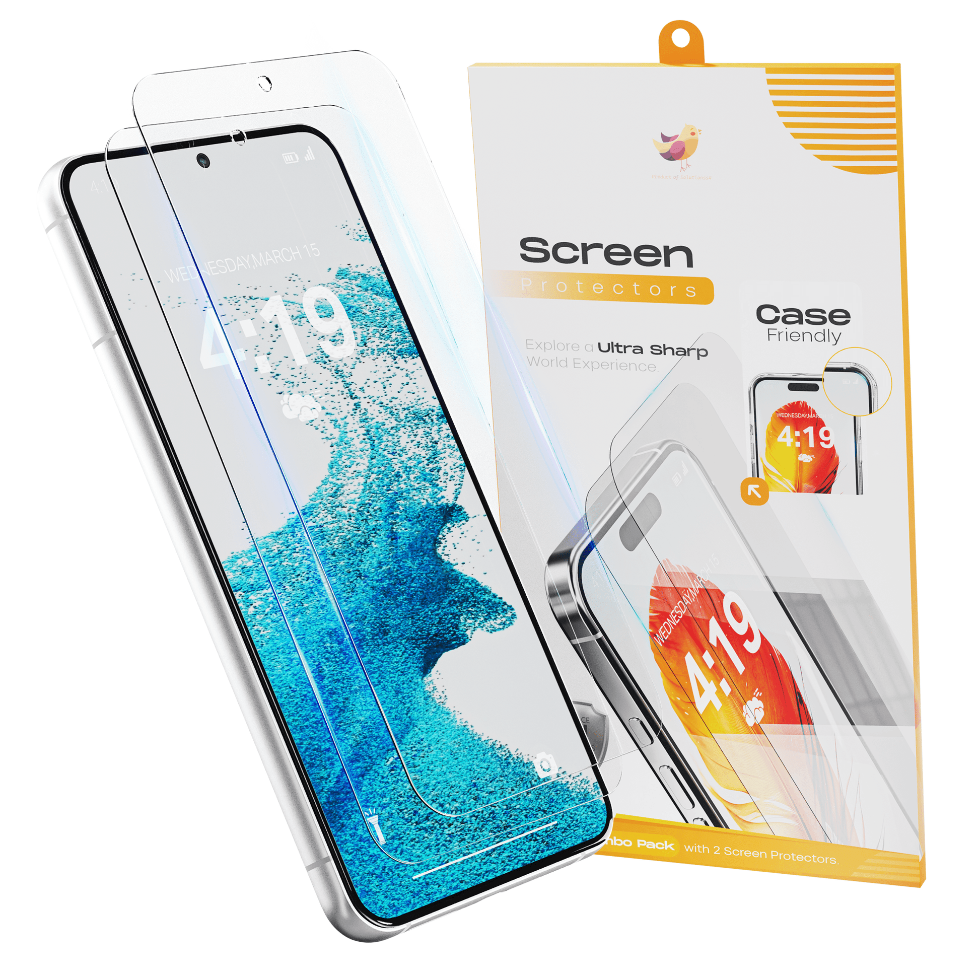 Solutionss4 Screenprotector voor Samsung Galaxy S22 – Case Vriendelijk - mijnhoesjesSolutionss4 Screenprotector voor Samsung Galaxy S22 – Case Vriendelijk