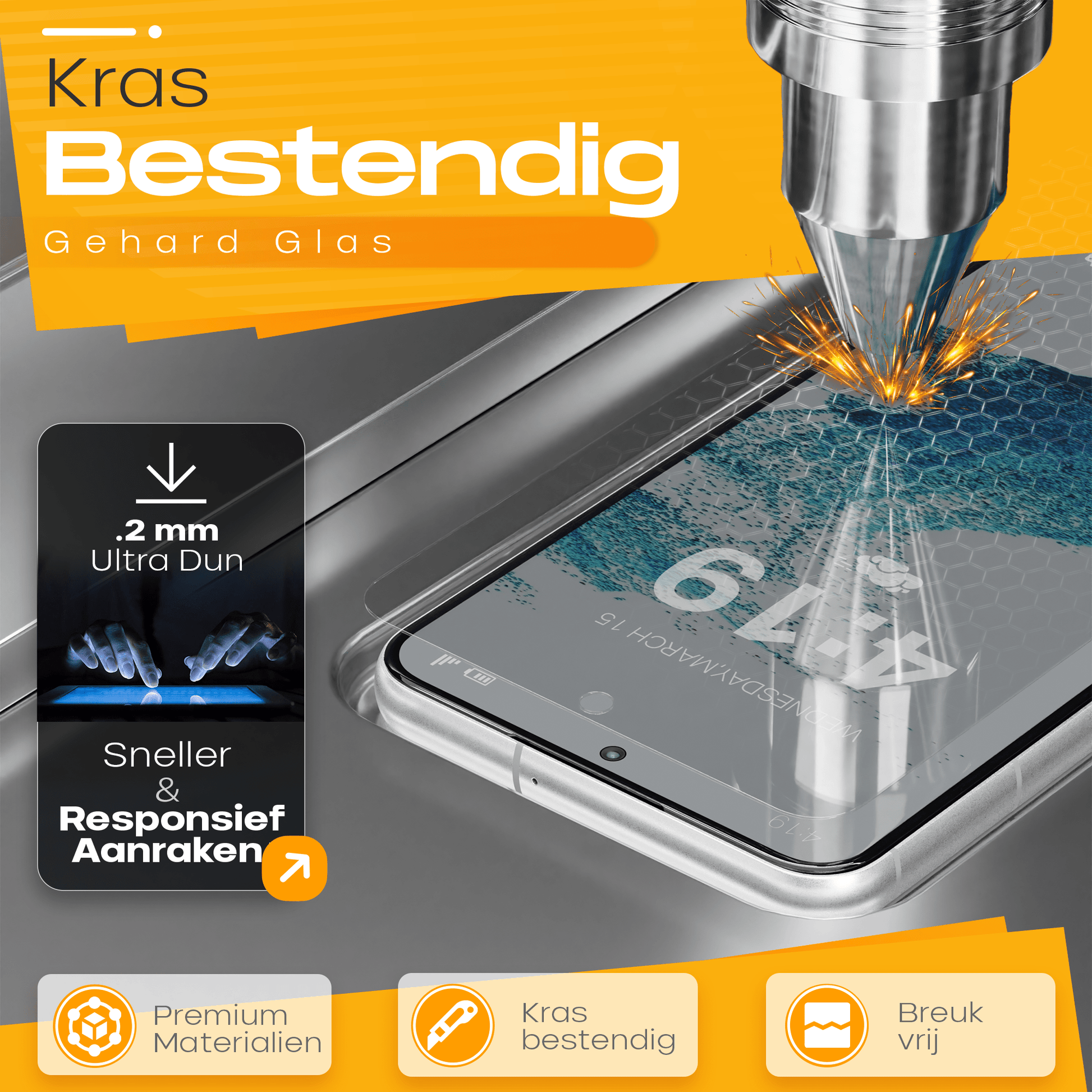 Solutionss4 Screenprotector voor Samsung Galaxy S22 – Case Vriendelijk - mijnhoesjesSolutionss4 Screenprotector voor Samsung Galaxy S22 – Case Vriendelijk