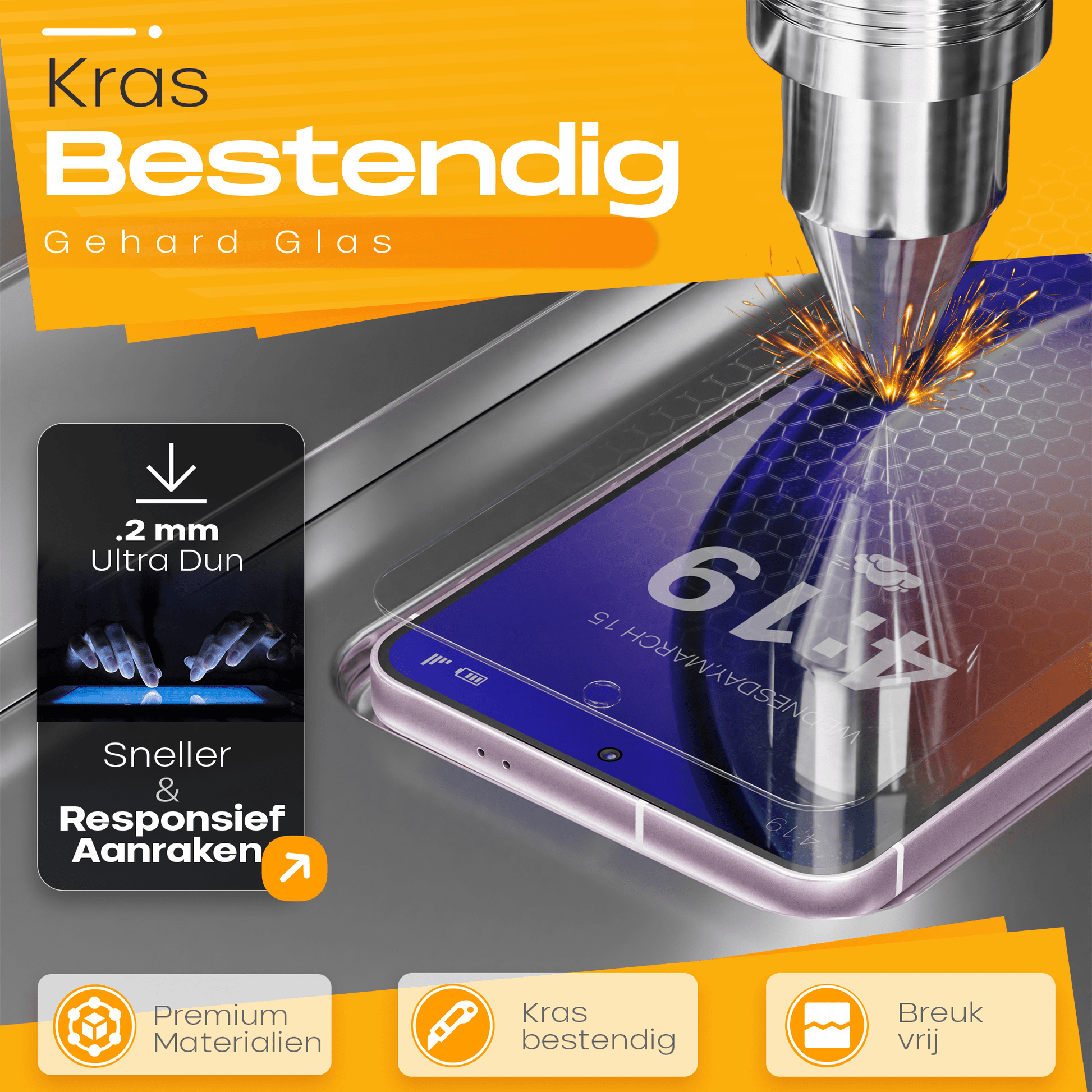 Solutionss4 Screenprotector voor Samsung Galaxy S23 – Case Vriendelijk - mijnhoesjesSolutionss4 Screenprotector voor Samsung Galaxy S23 – Case Vriendelijk