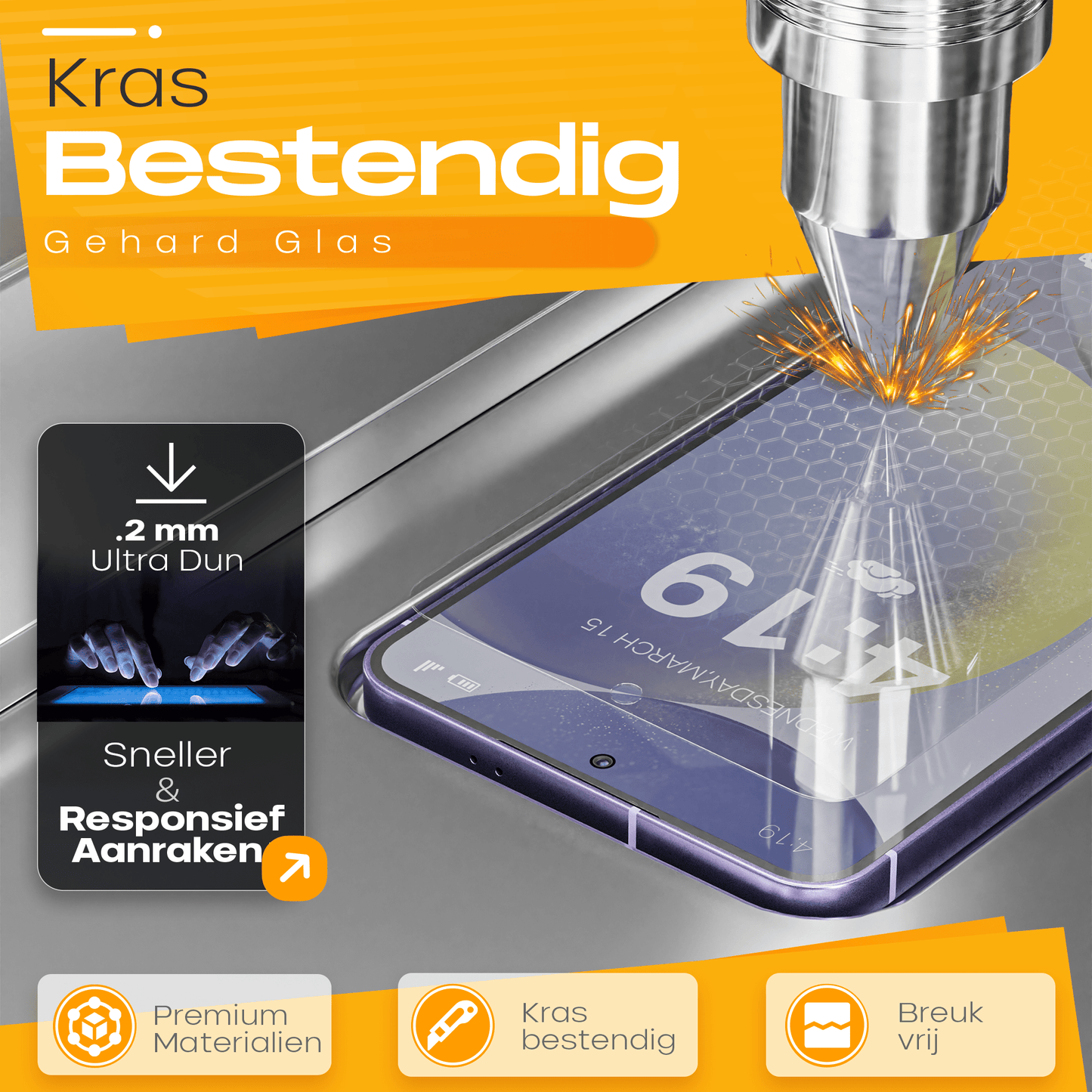 Solutionss4 Screenprotector voor Samsung Galaxy S24 – Case Vriendelijk - mijnhoesjesSolutionss4 Screenprotector voor Samsung Galaxy S24 – Case Vriendelijk