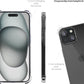 Transparent Anti - Shock Case with 2x Tempered Glass Screen Protectors for iPhone 15 - mijnhoesjesTransparent Anti - Shock Case with 2x Tempered Glass Screen Protectors for iPhone 15