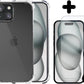 Transparent Anti - Shock Case with 2x Tempered Glass Screen Protectors for iPhone 15 - mijnhoesjesTransparent Anti - Shock Case with 2x Tempered Glass Screen Protectors for iPhone 15