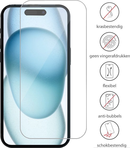 Transparent Anti - Shock Case with 2x Tempered Glass Screen Protectors for iPhone 15 - mijnhoesjesTransparent Anti - Shock Case with 2x Tempered Glass Screen Protectors for iPhone 15